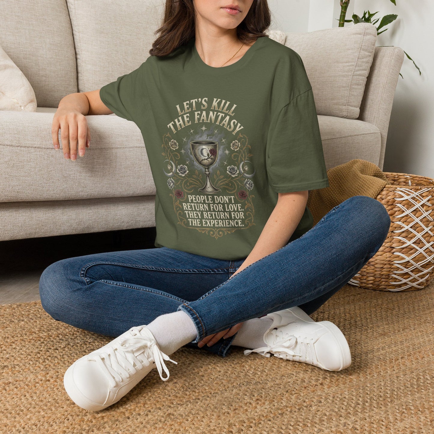 Let's Kill the Fantasy T‑Shirt — Dark Gothic Chalice Design