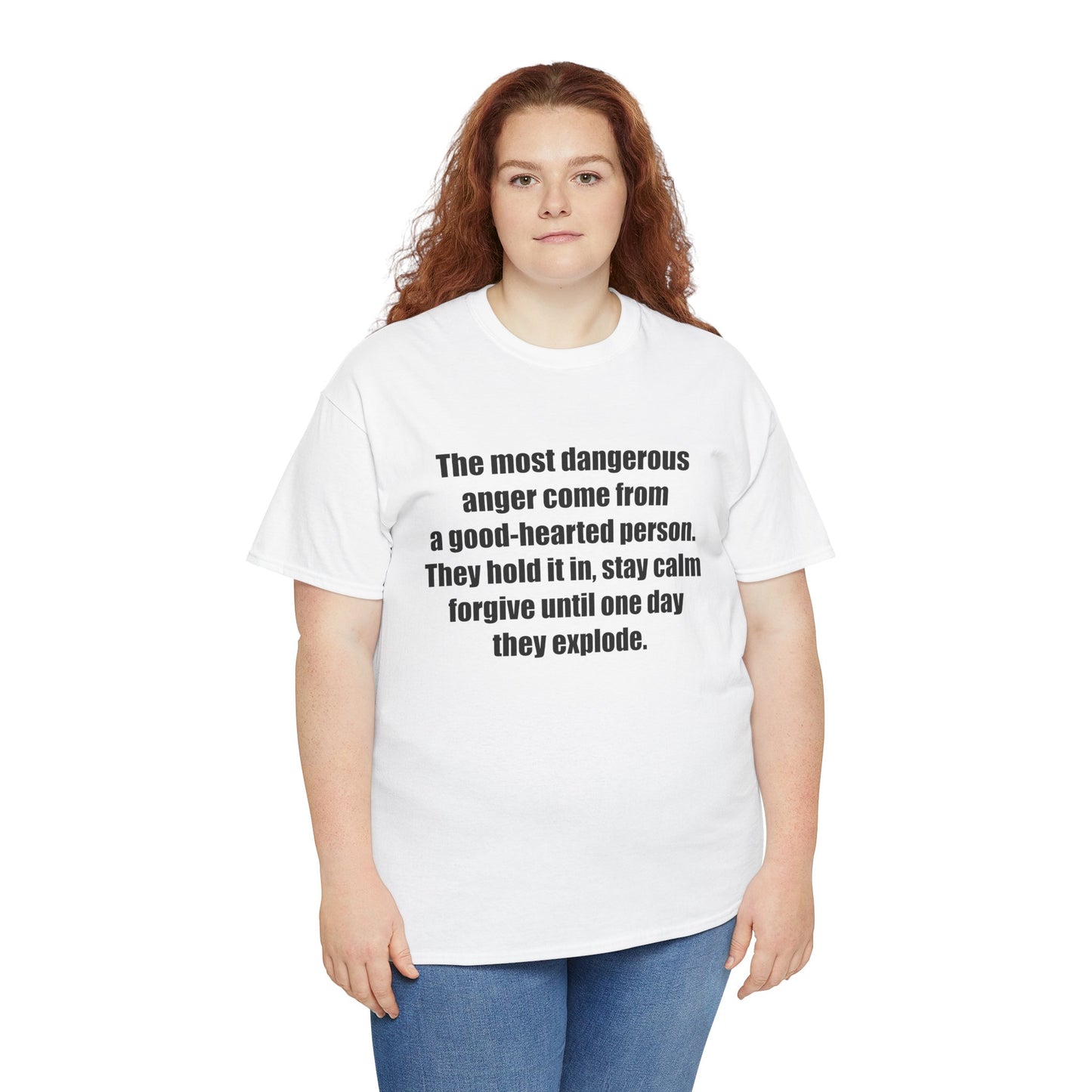 Inspirational Quote Unisex Heavy Cotton Tee - Stay Calm, Forgive Until They Explode