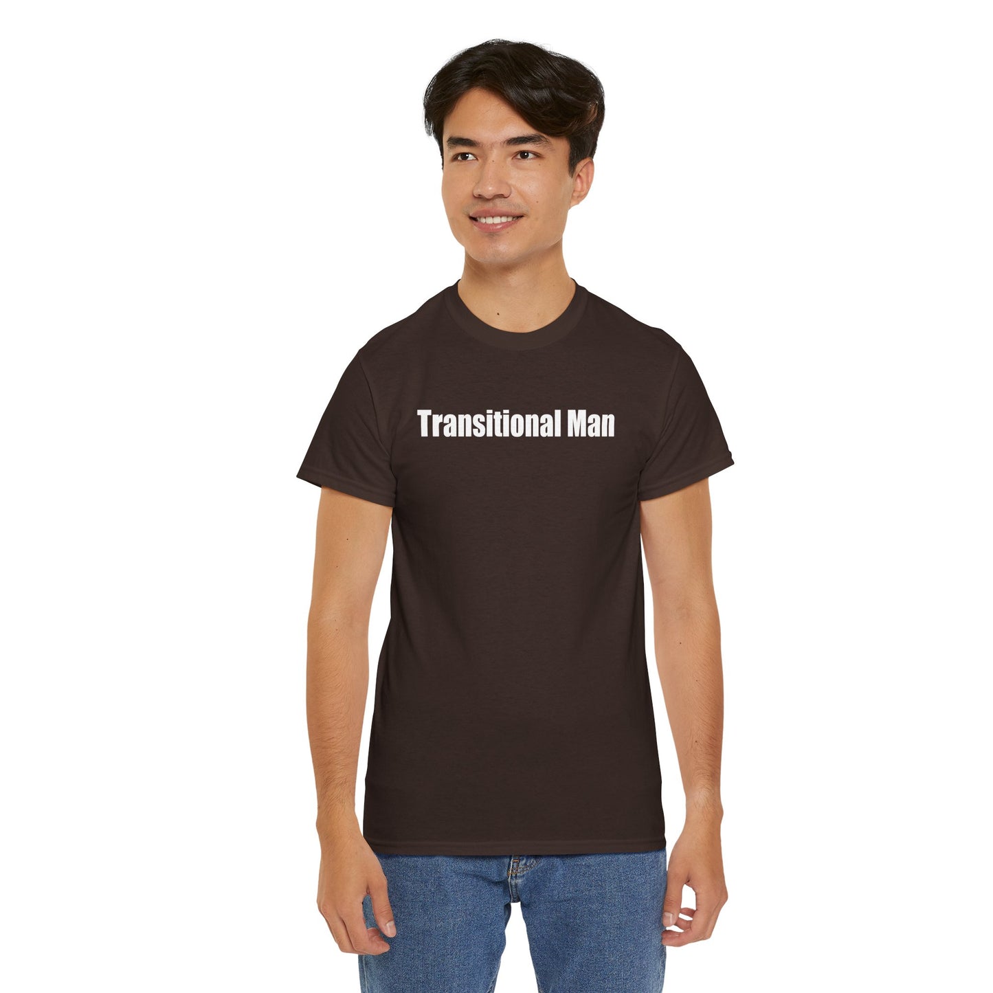 Transitional Man Tee — Bold Text Gender Transition Awareness Shirt Printify