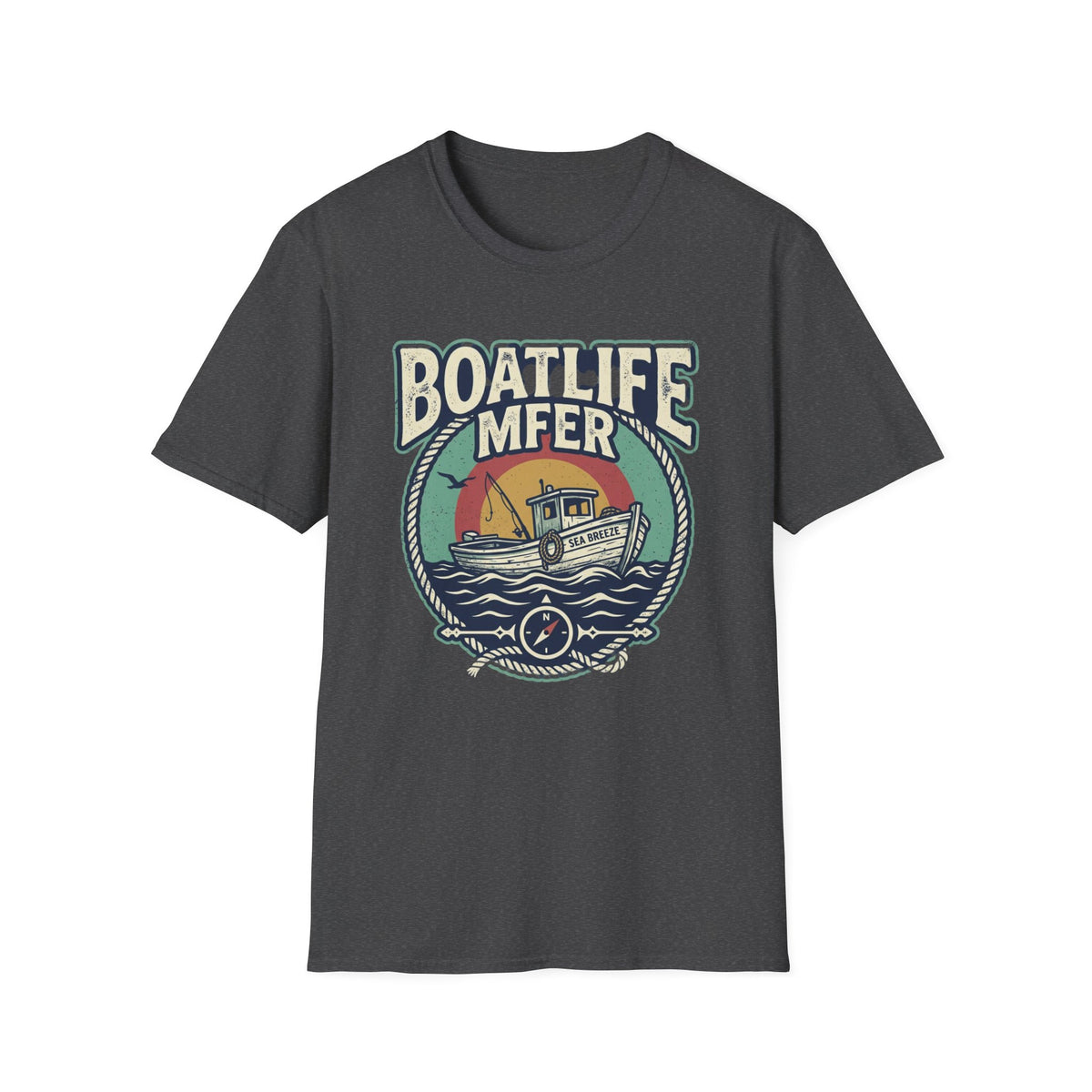 Boat Life T-Shirt – Vintage Fishing Boat Graphic 'Boat Life MFER' Tee
