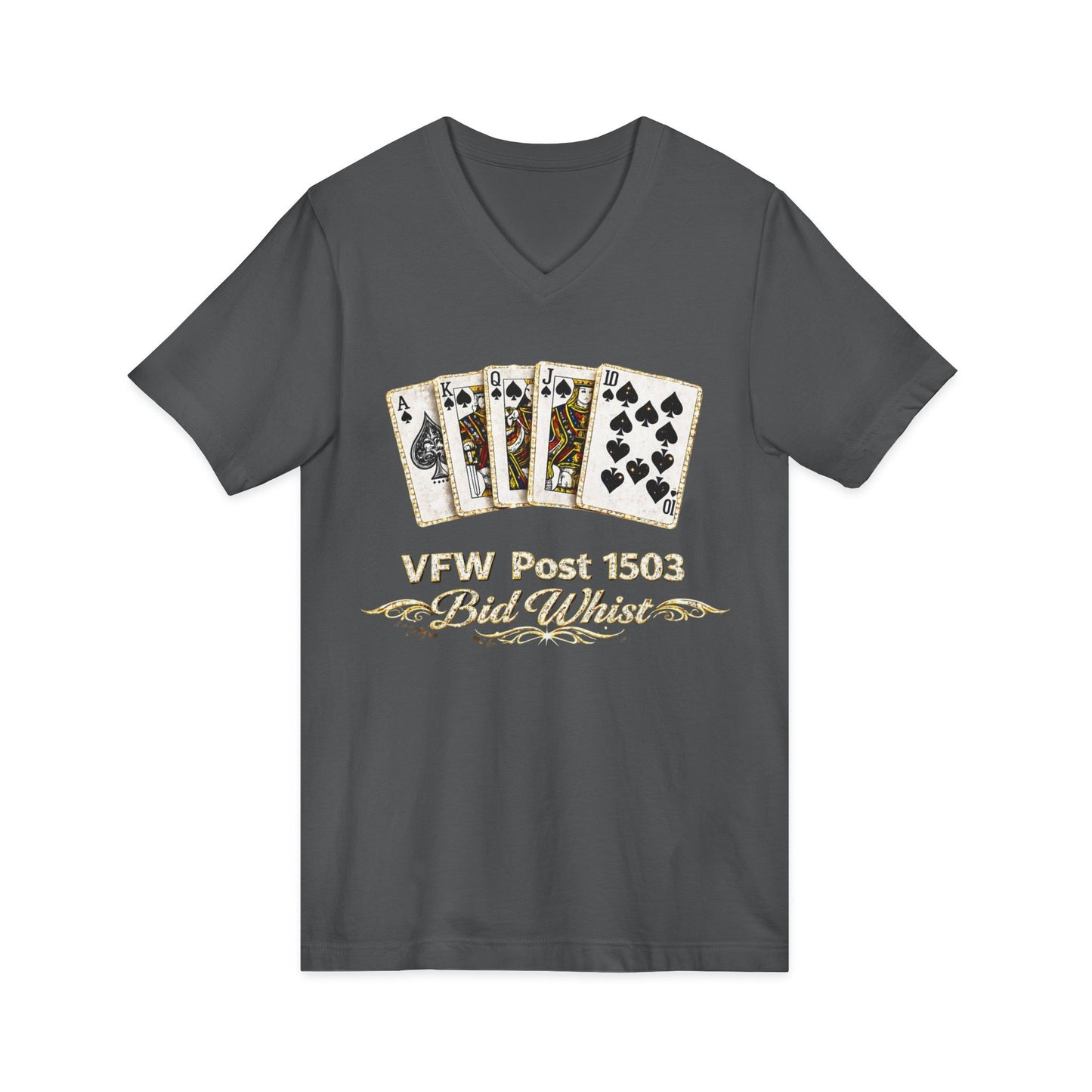 VFW Post 1106 'Bad Beats' Poker Card V-Neck Tee