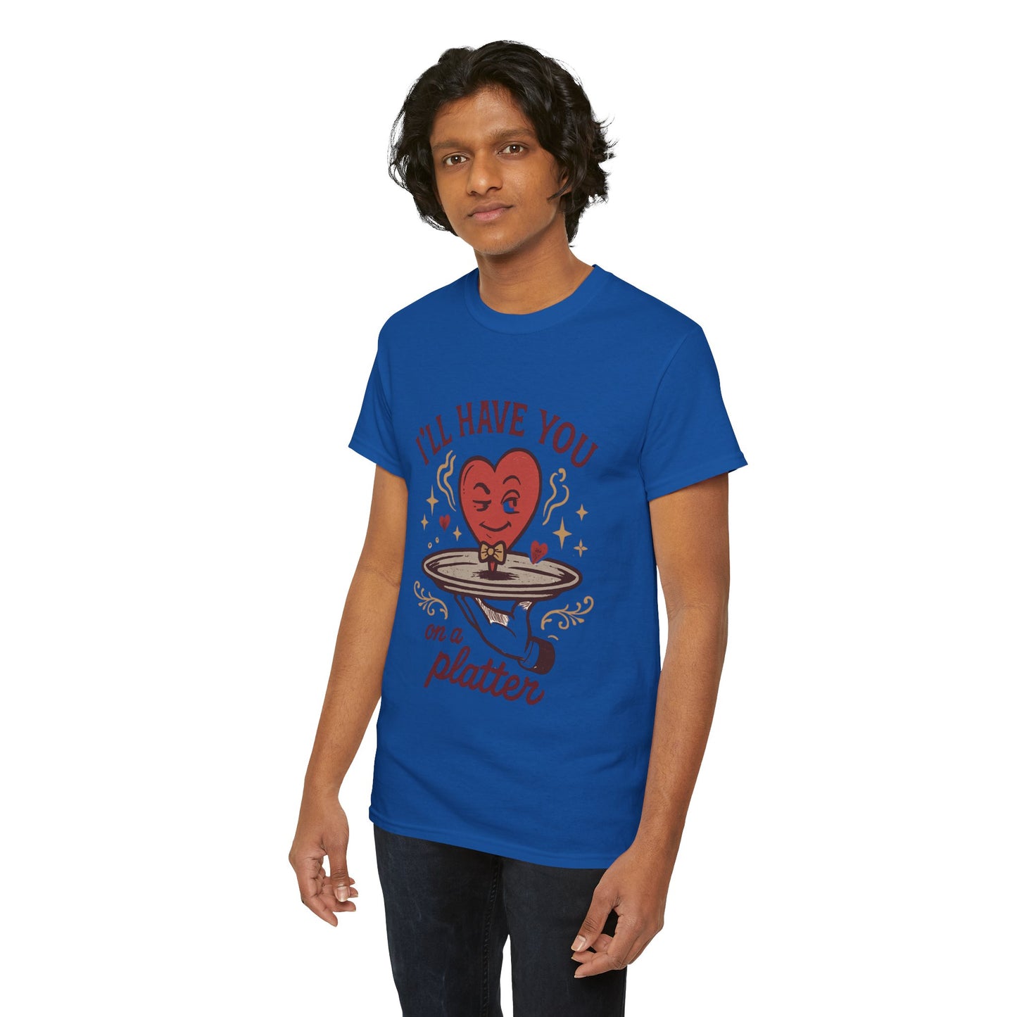 Valentine Heart on a Platter T-Shirt — I'll Have You on a Platter Cute Romantic Tee