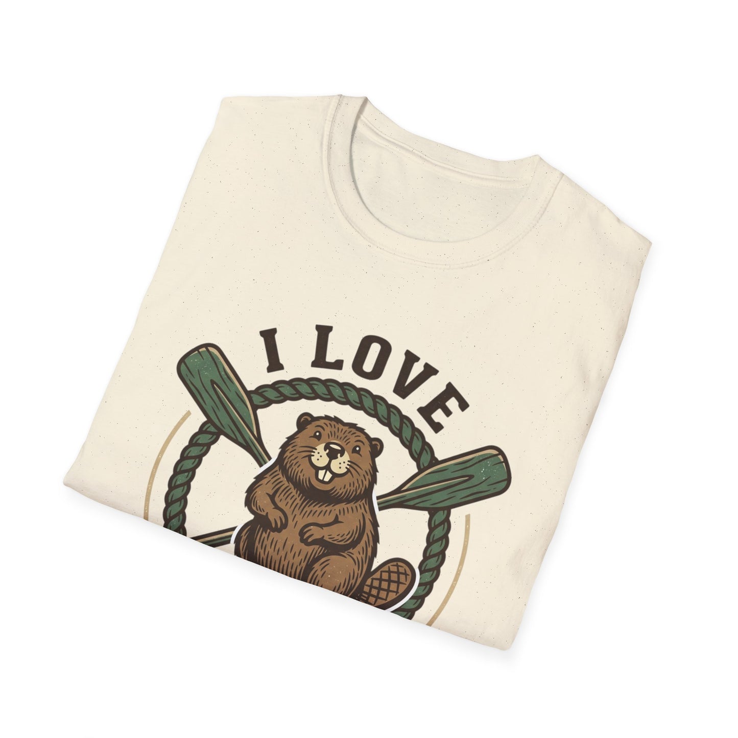 I Love Beavers T-Shirt — Cute Vintage Beaver Graphic Tee with Oars