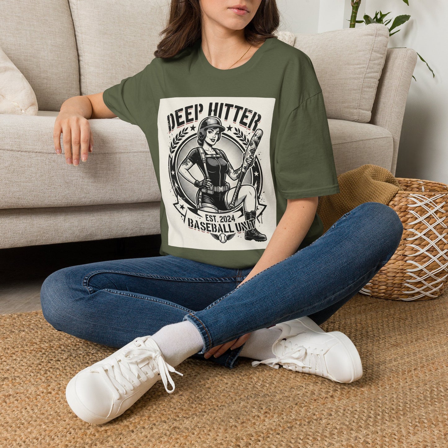 Deep Hitter Baseball Tee — Vintage Softball Graphic Shirt