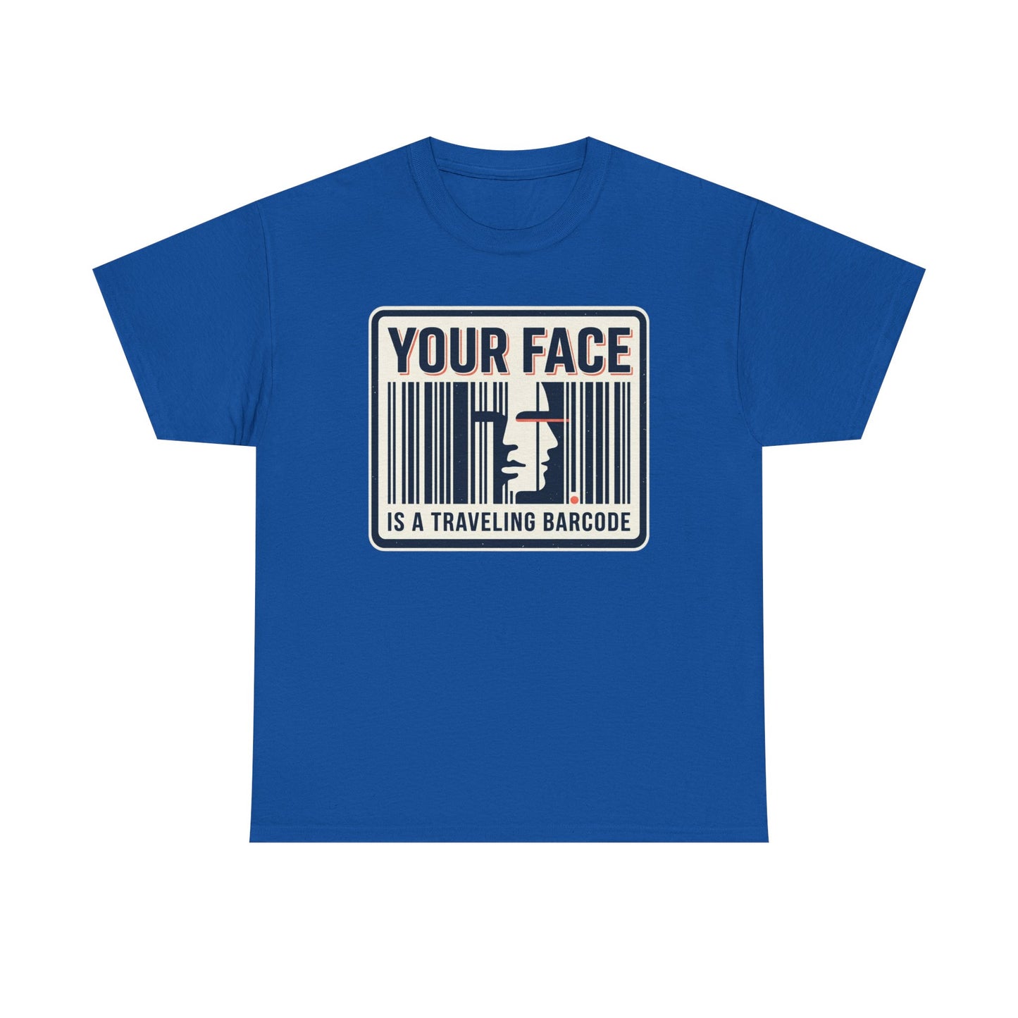 "Your Face Is a Traveling Barcode" Graphic Tee