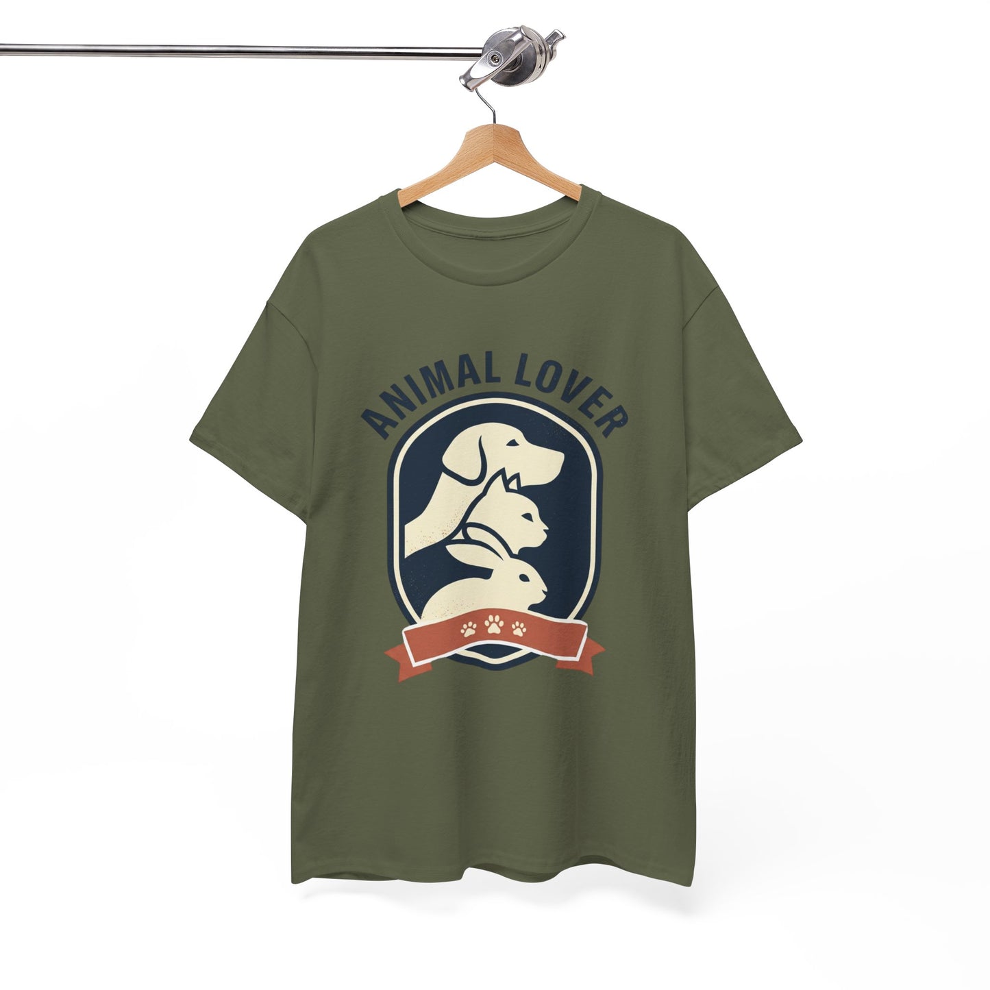 Animal Lover T-Shirt — Retro Pet Badge Tee (Dogs & Cats)