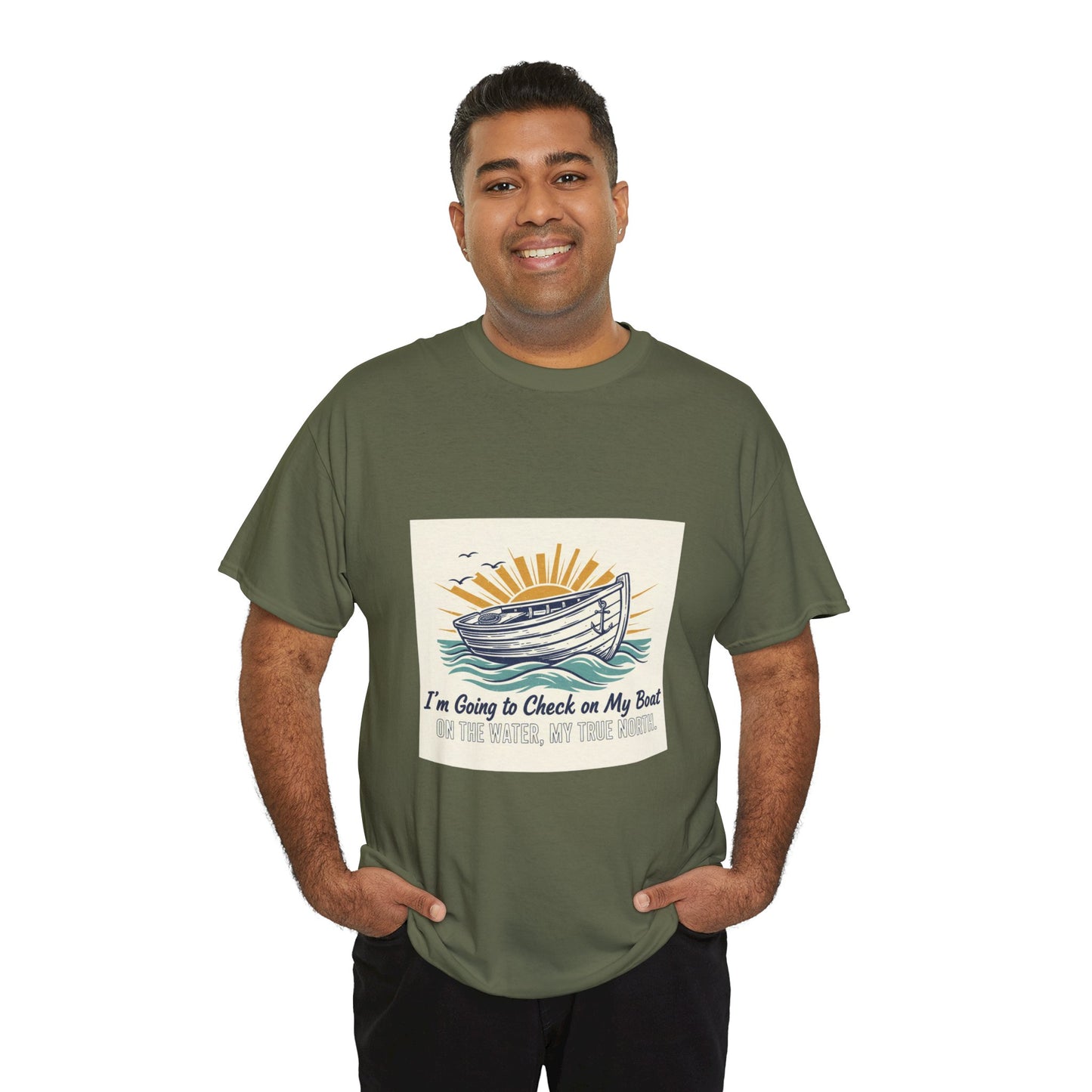 Boat T-Shirt — "I'm Going to Check on My Boat" Vintage Nautical Tee