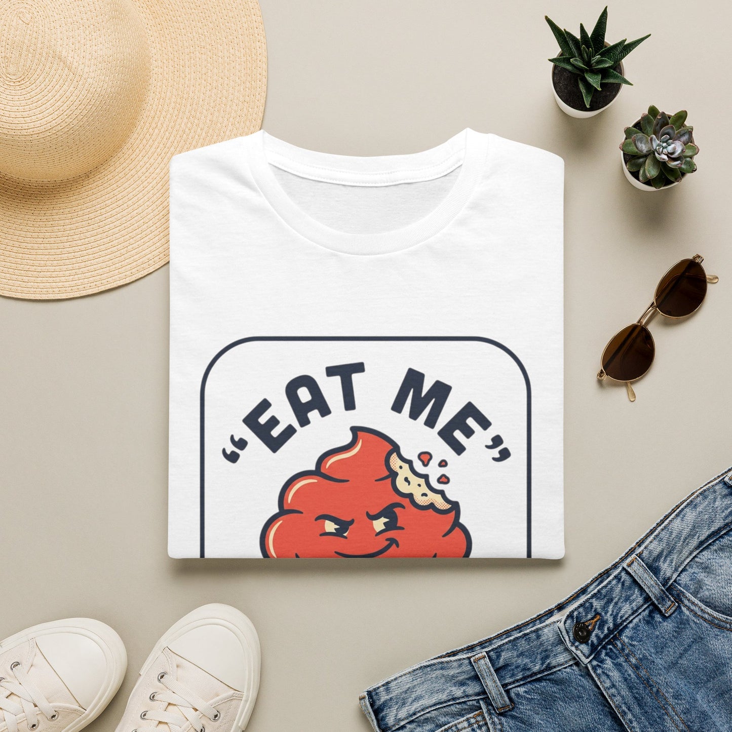 Cupcake Graphic T-Shirt — "Eat Me" Retro Dessert Tee