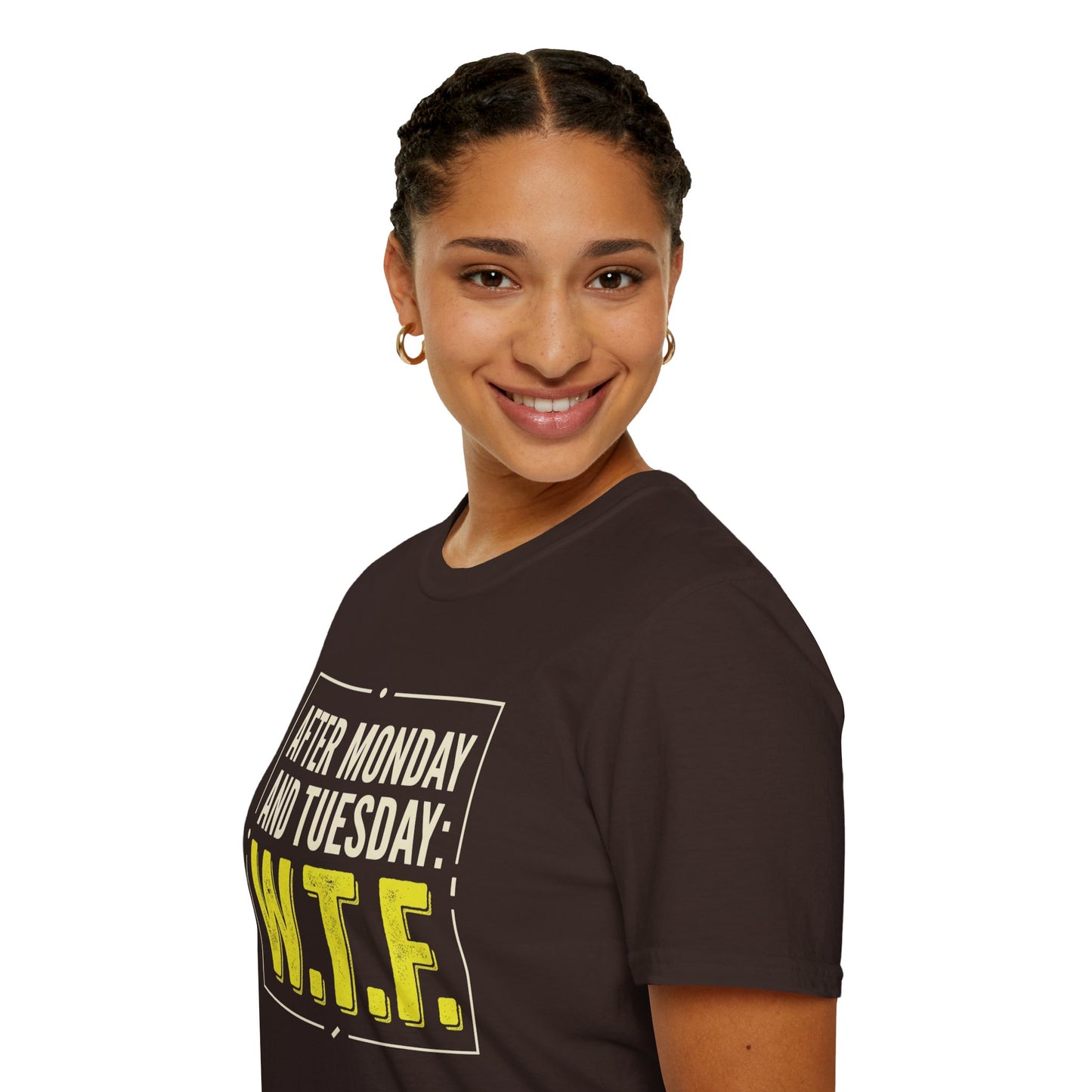 W.T.F. Funny Graphic T‑Shirt — "After Monday and Tuesday: W.T.F." Novelty Tee for Weekend Lovers
