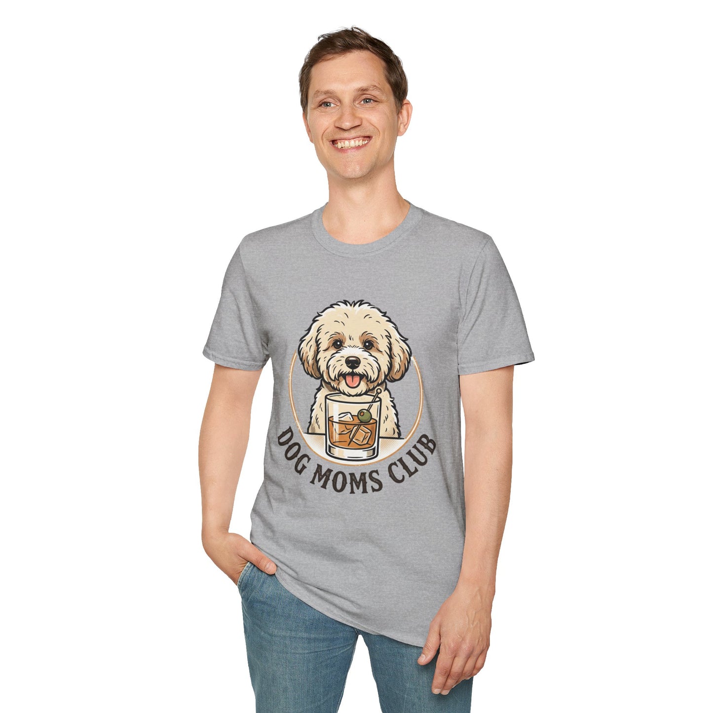 Dog Moms Club T-Shirt — Cute Doodle Dog Graphic Tee