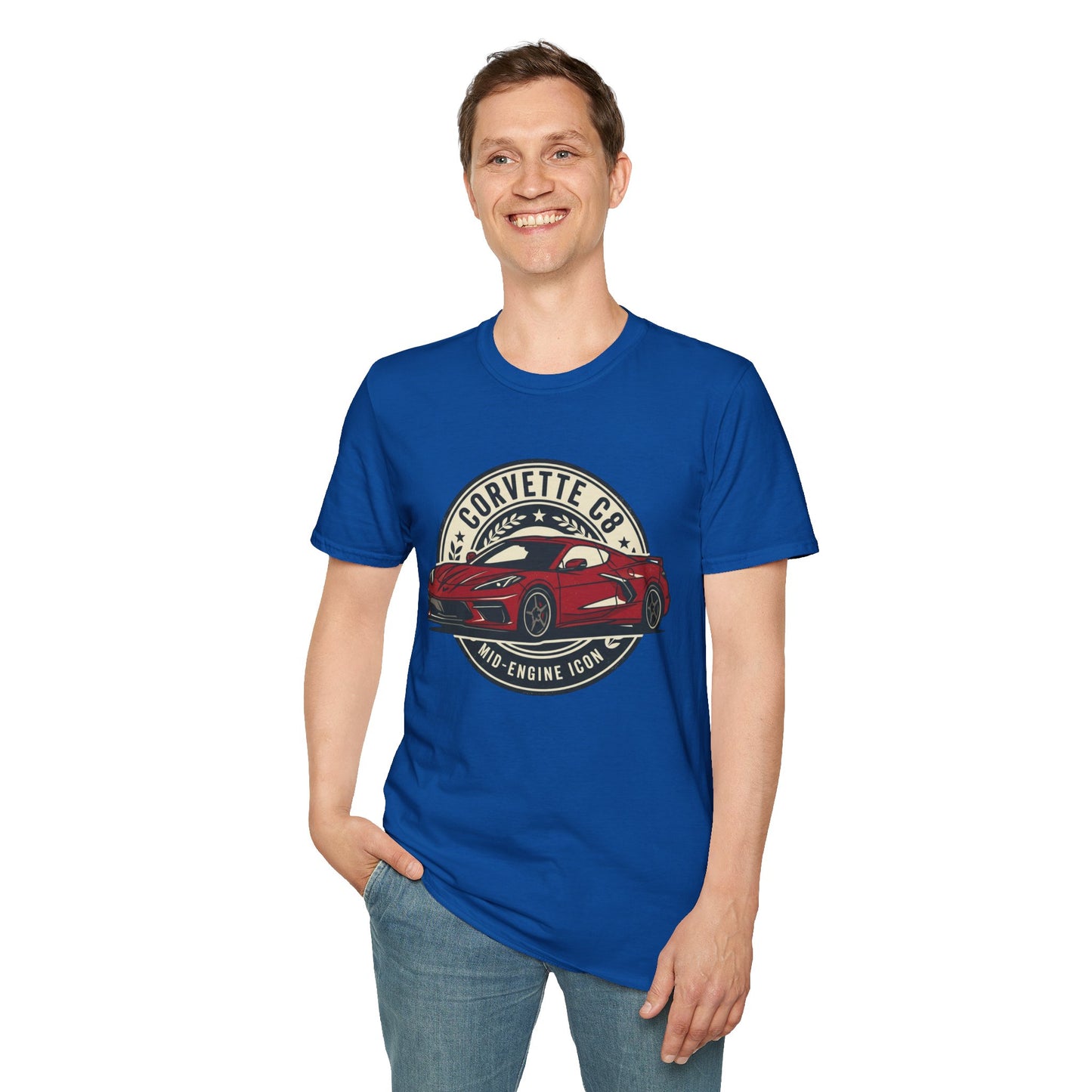 Corvette C8 Tee — Red Mid‑Engine Icon Car Shirt
