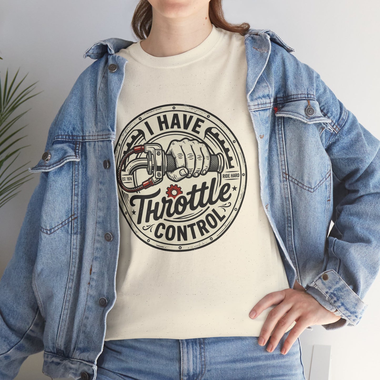 Throttle Control T-Shirt — "I Have Throttle Control" Vintage Motorcycle Tee