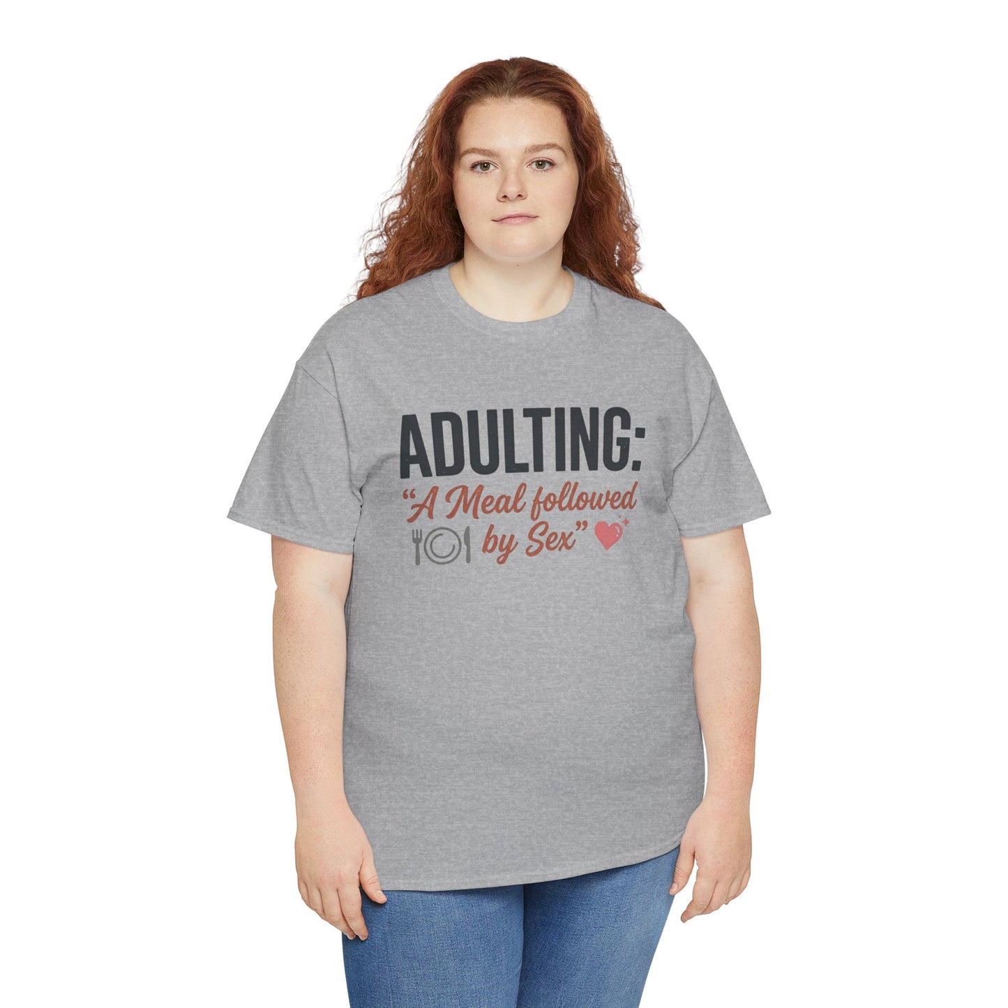 Adulting T‑Shirt – "Adulting: A Meal Followed by Sex" Funny Graphic Tee Printify