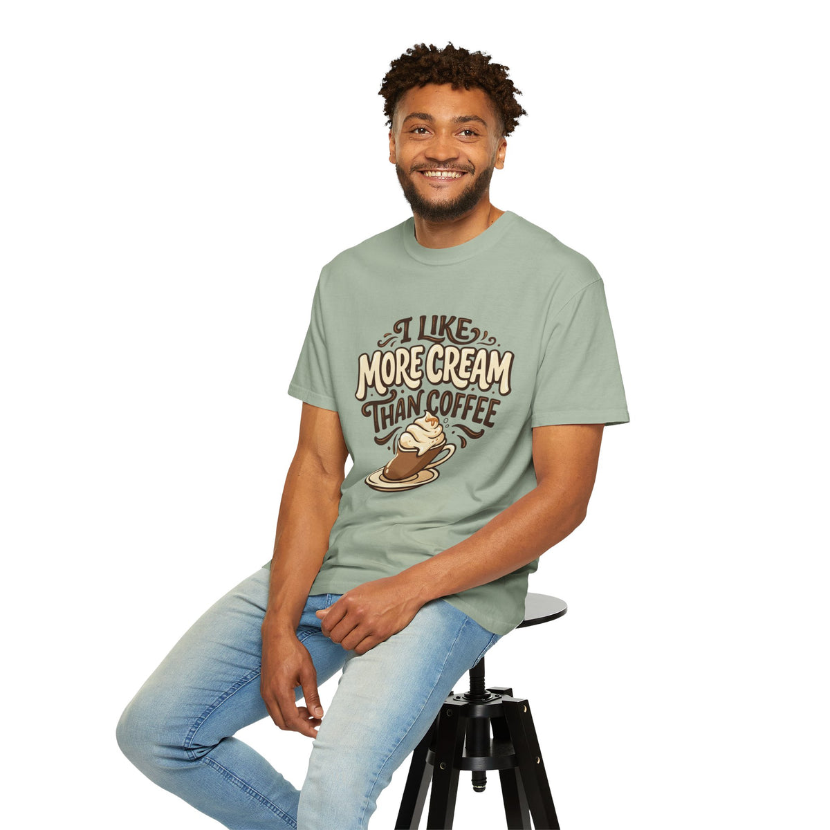 Coffee Tee — "I Like More Cream Than Coffee" Graphic T-Shirt