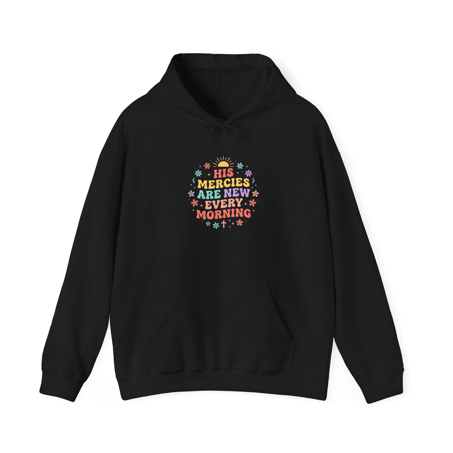 Uplifted Faith Floral Scripture Hoodie | Christian Encouragement, Pastel Groovy