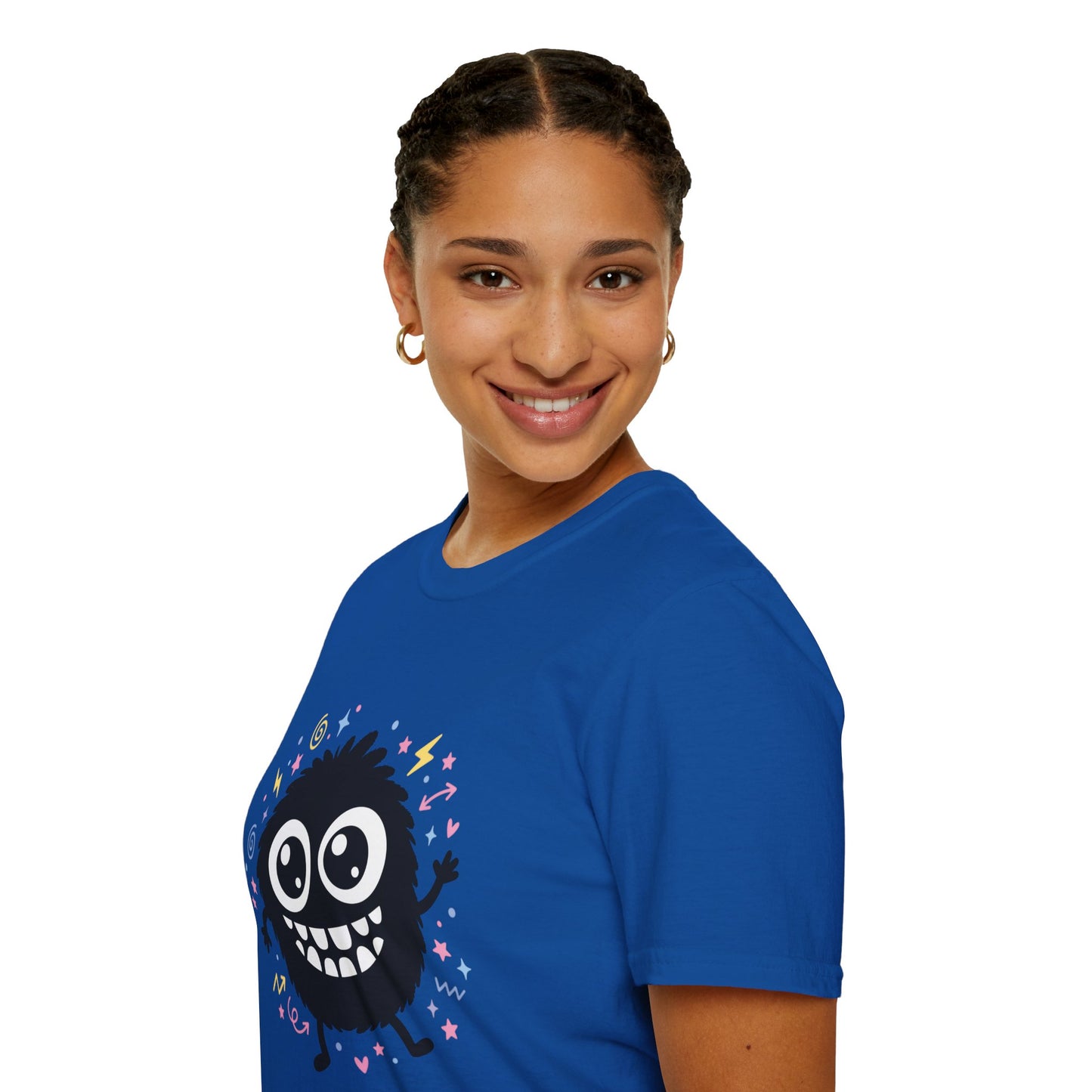 Cute Fuzzy Monster T-Shirt — Playful Cartoon Graphic Tee for Kids & Adults