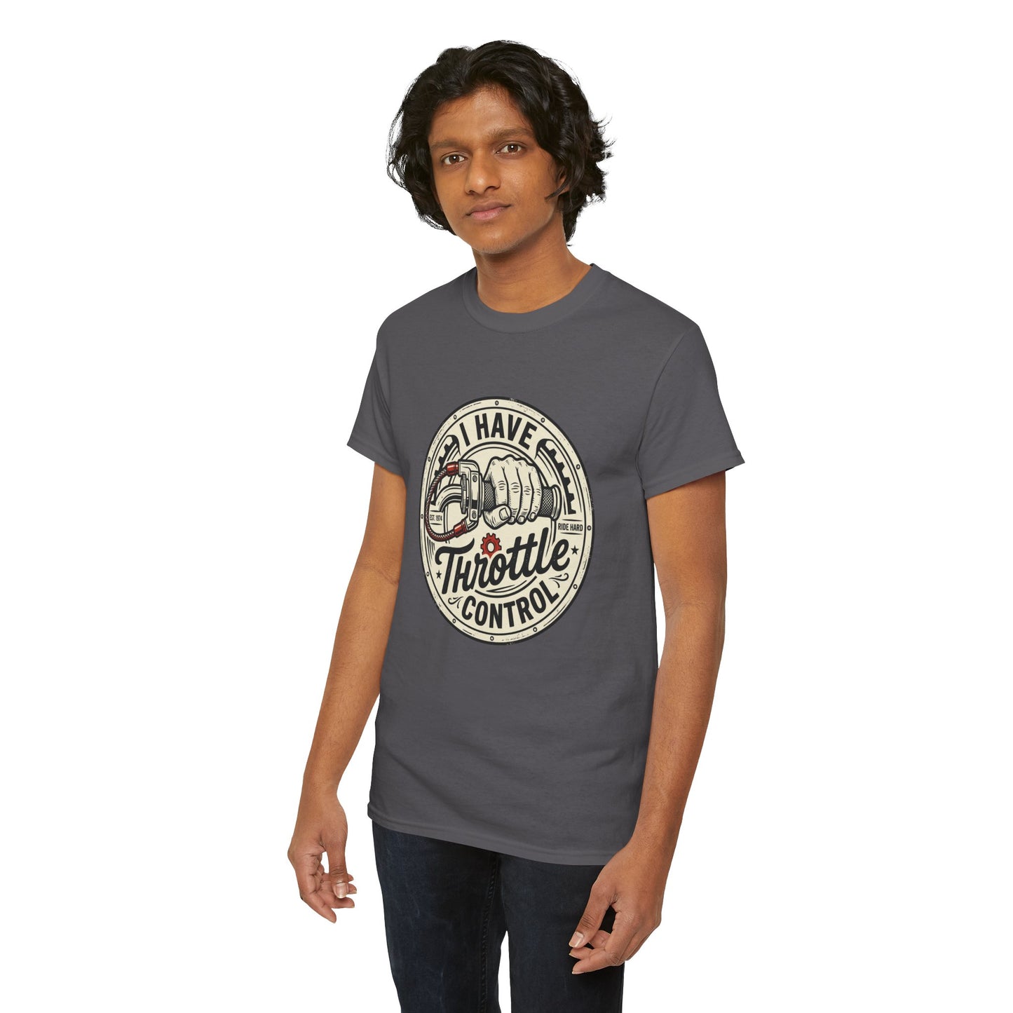 Throttle Control T-Shirt — "I Have Throttle Control" Vintage Motorcycle Tee