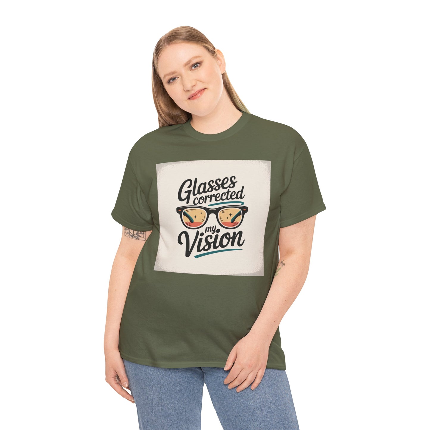 T-Shirt — "Glasses Corrected My Vision" Retro Eyewear Graphic Tee