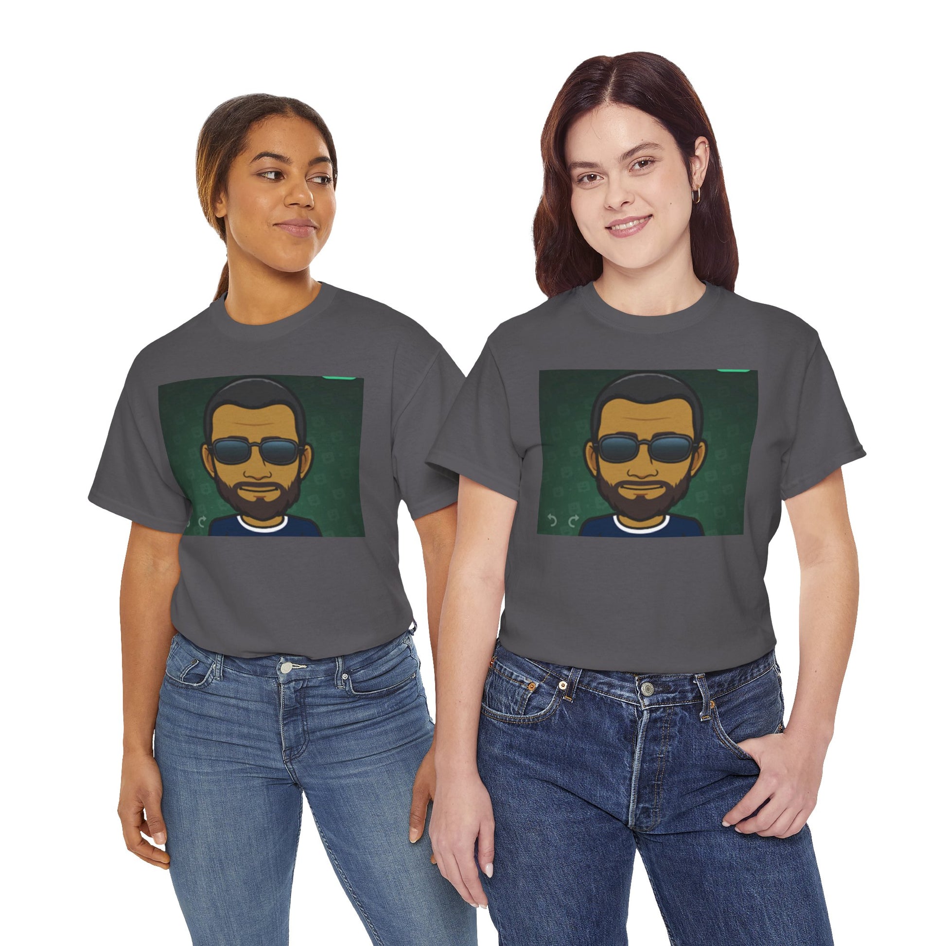 Bitmoji Portrait Tee — Cool Sunglasses Avatar Graphic T-Shirt Printify