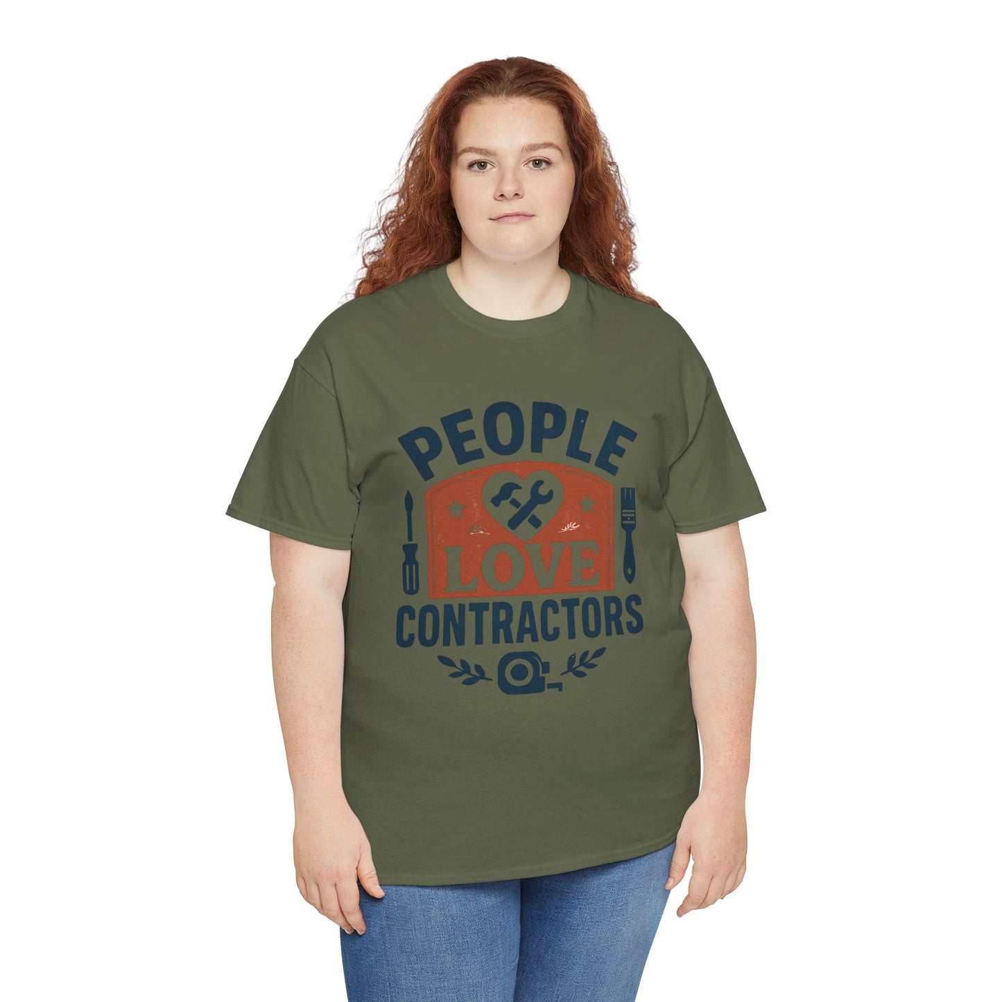 Contractor T-Shirt – "People Love Contractors" Graphic Tee Printify