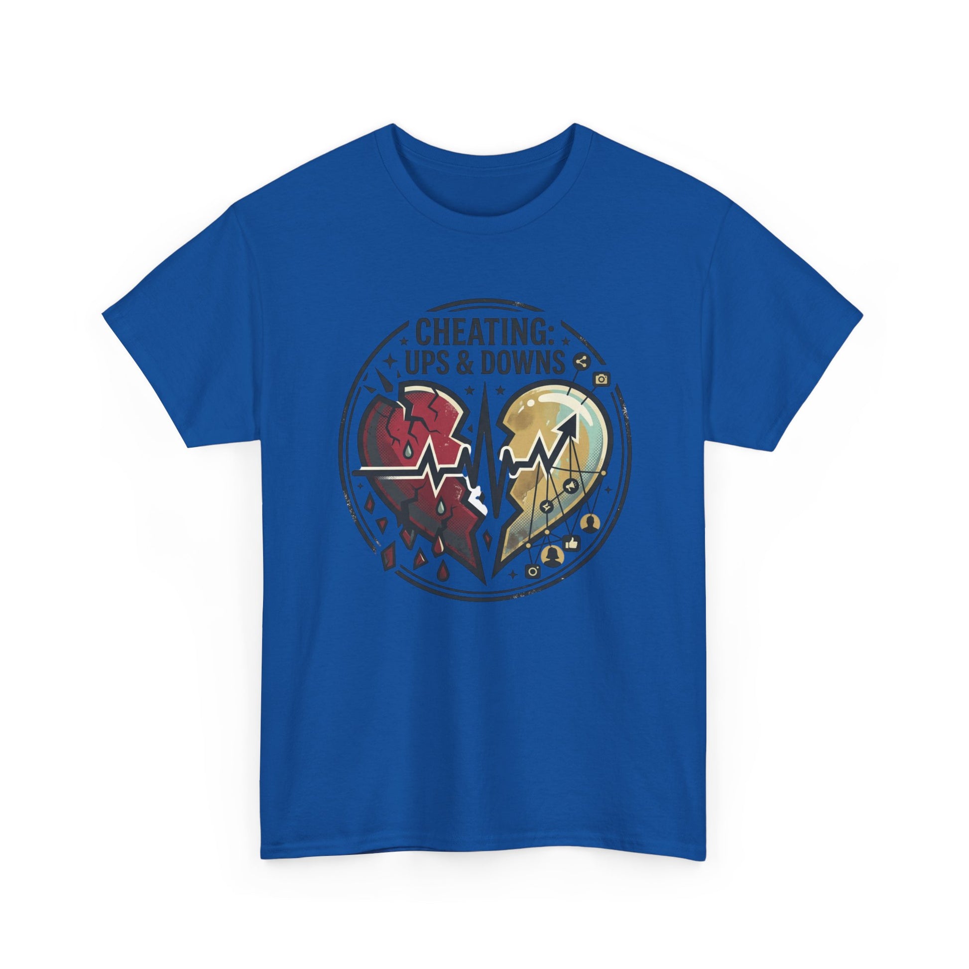 Cheating: Ups & Downs Broken Heart Graphic Tee Printify