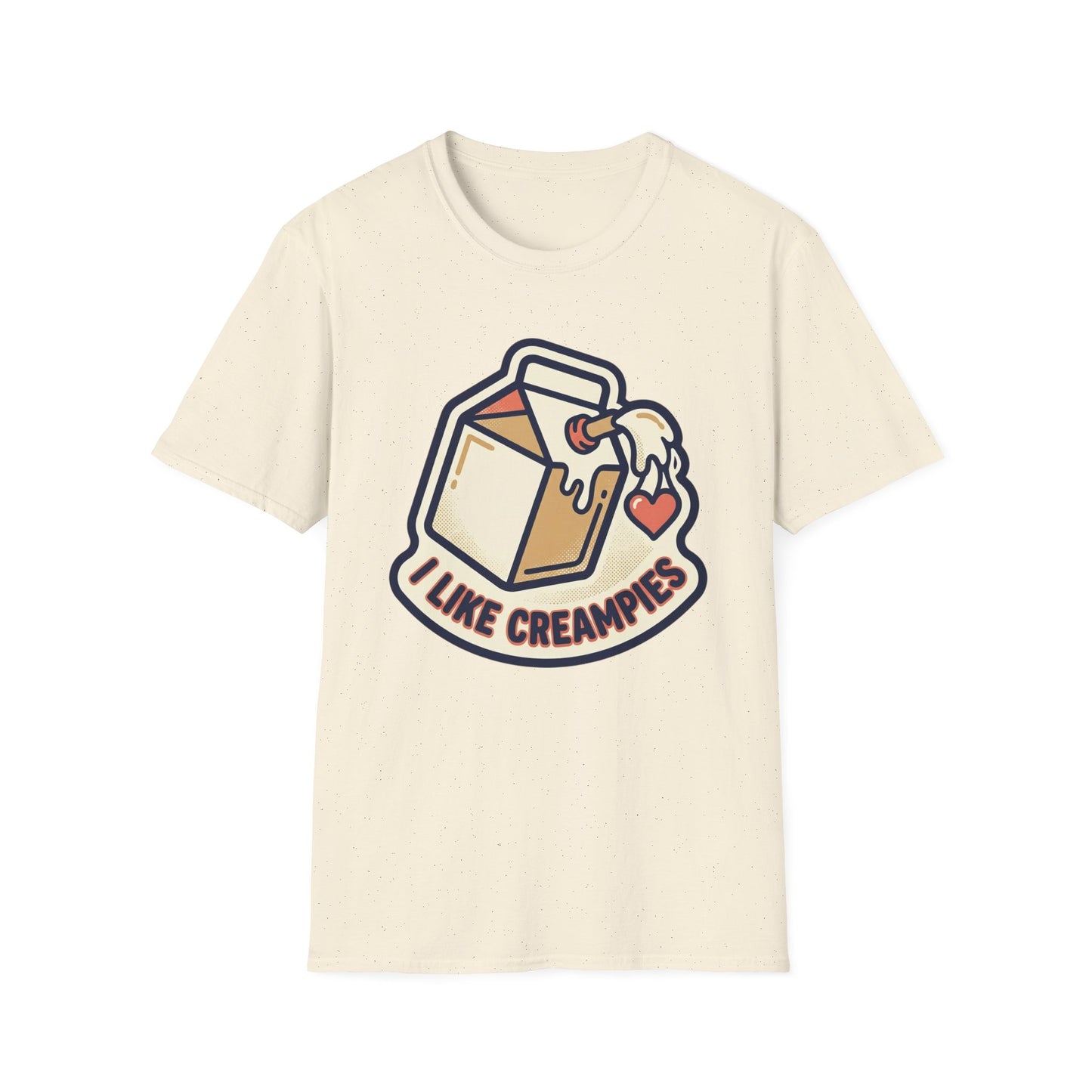 Cream Pie Cartoon T-Shirt — "I Like Creampies" Retro Milk Carton Graphic Tee