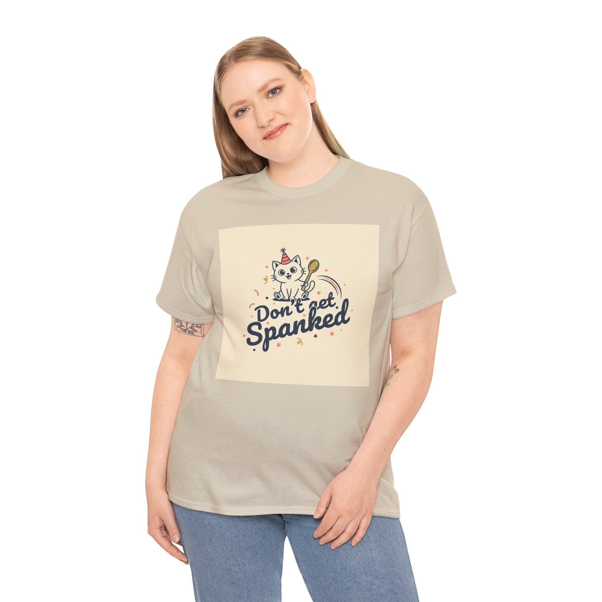 Don’t Get Spanked Cat Tee — Cute Retro Kitten Graphic T-Shirt Printify
