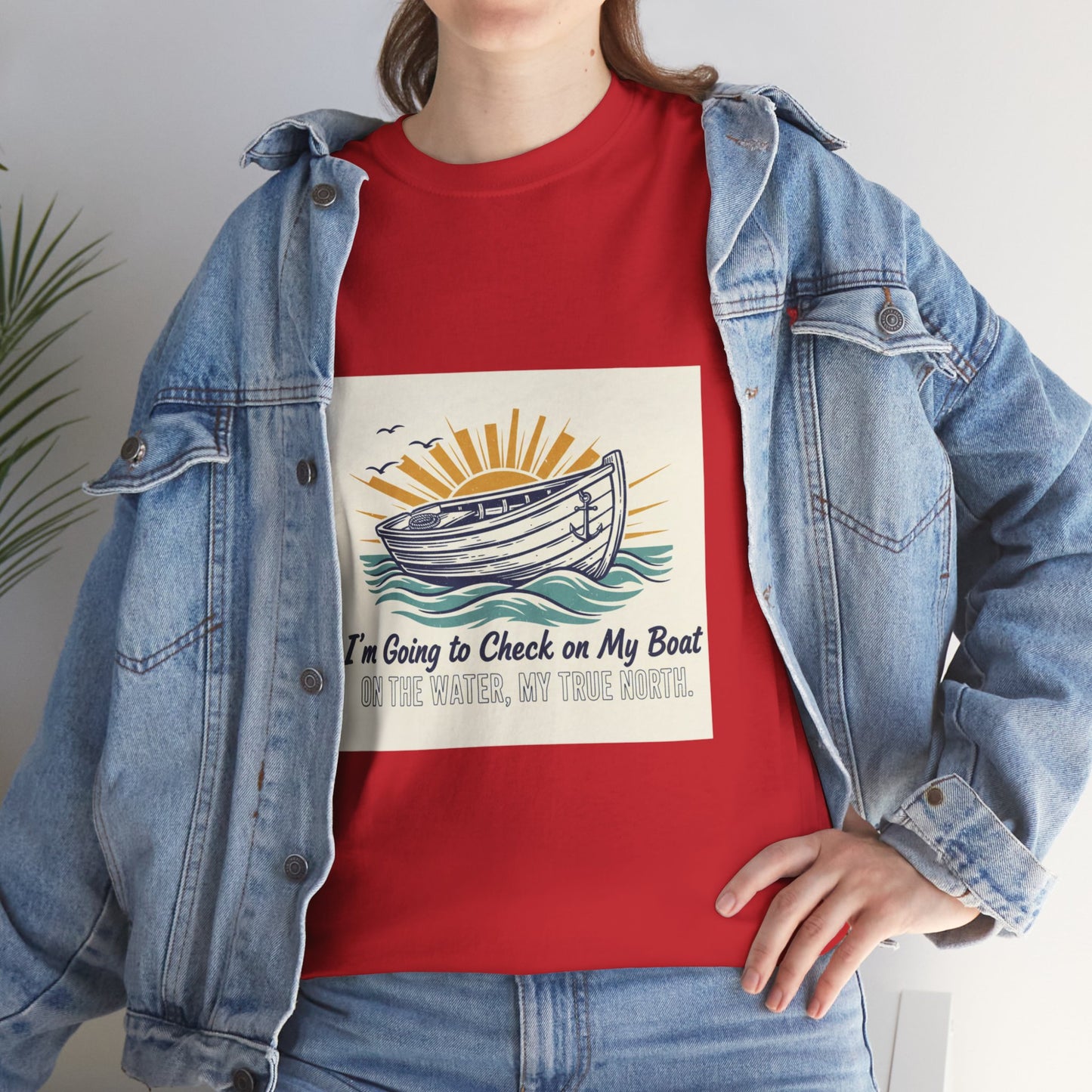 Boat T-Shirt — "I'm Going to Check on My Boat" Vintage Nautical Tee