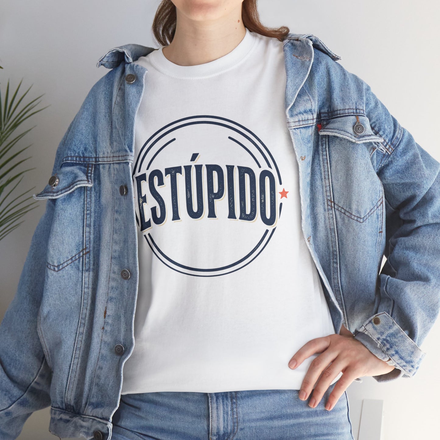 ESTÚPIDO Circle Logo Graphic Tee (Spanish Funny Statement)
