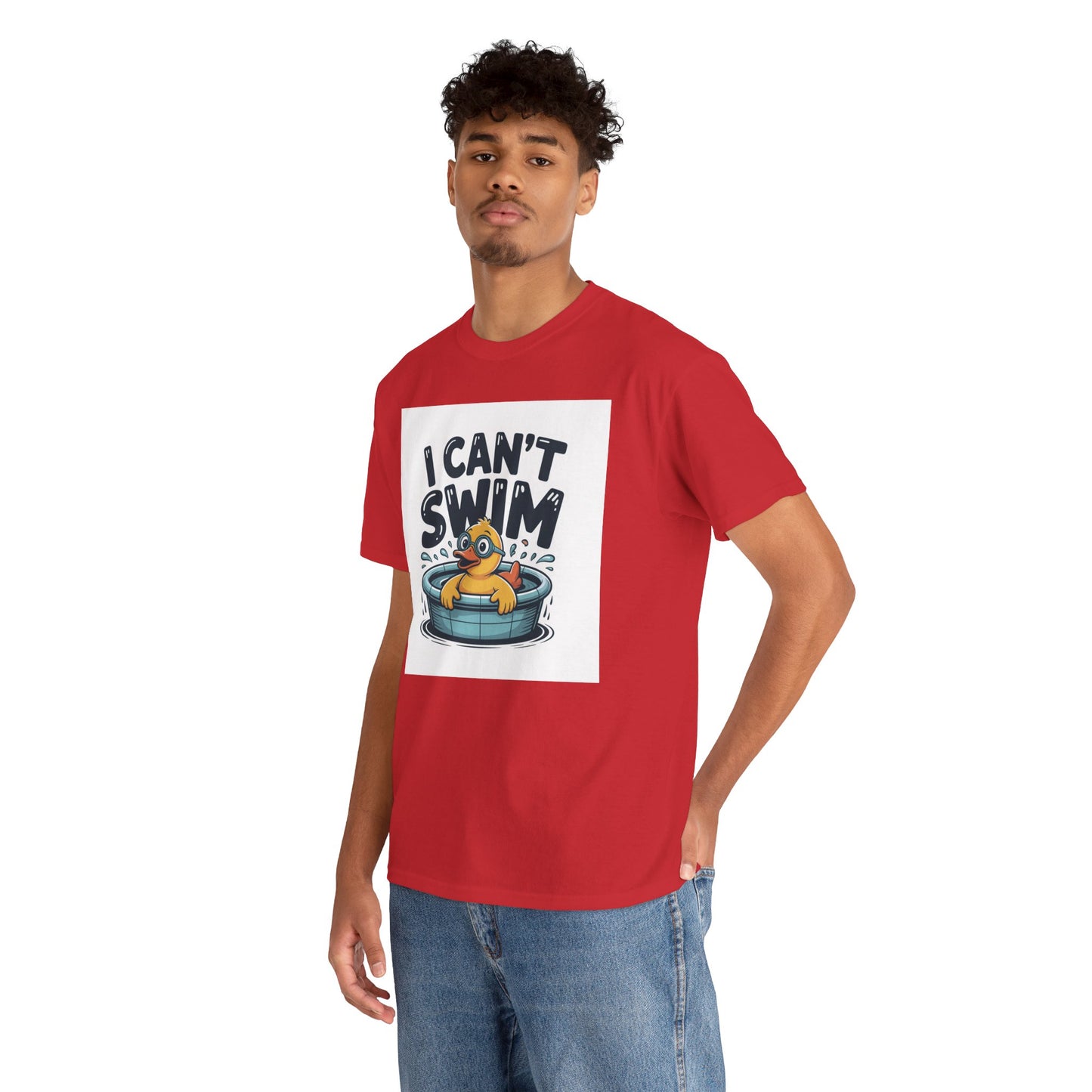 I Can't Swim Duck T-Shirt — Cute Funny Pool Float Graphic Tee