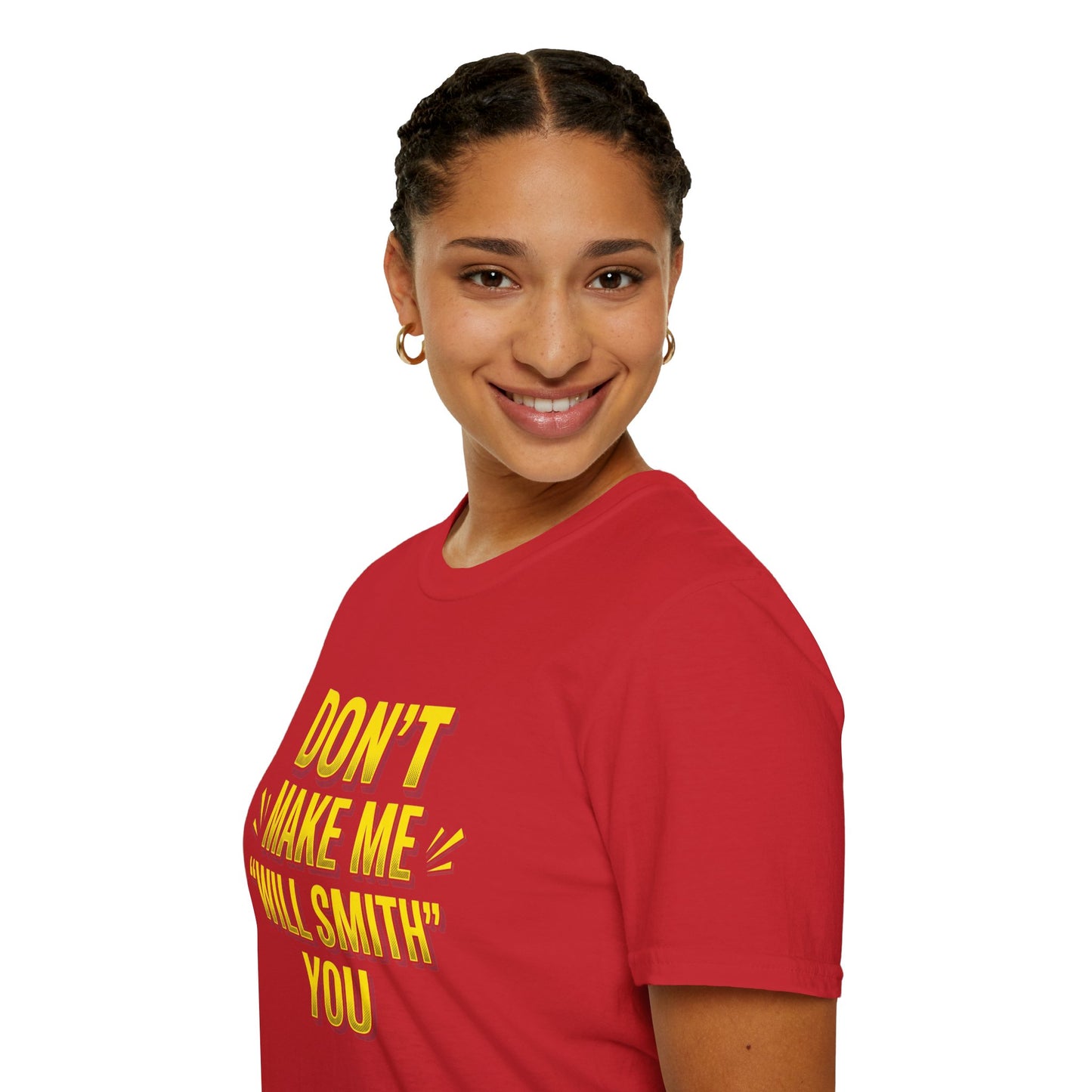 Don't Make Me "Will Smith" T-Shirt — Bold Yellow Graphic Tee