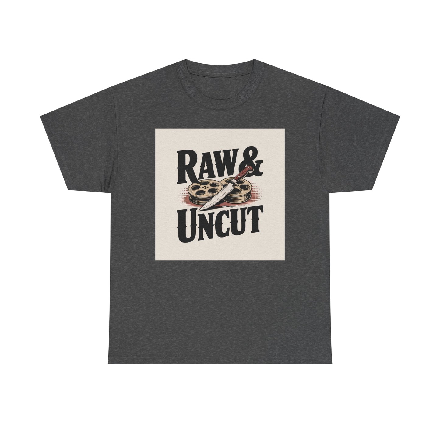 Raw & Uncut Graphic Tee — Vintage Film Reel Movie Lover T-Shirt