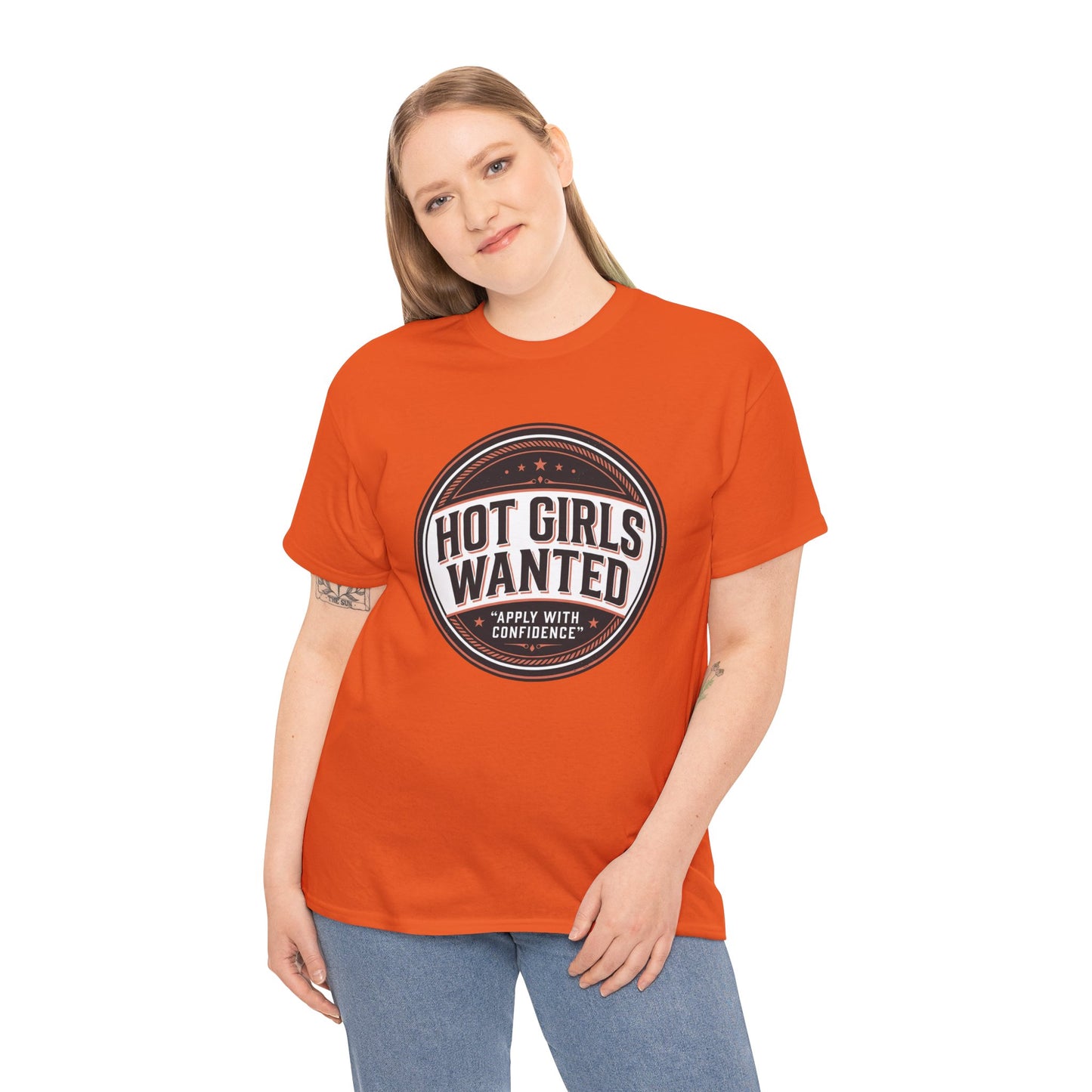 T-Shirt — "Hot Girls Wanted" Retro Badge Tee