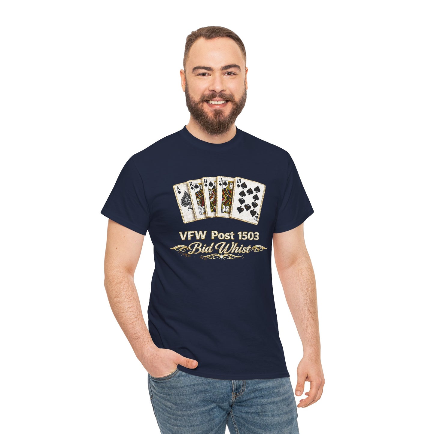 Veterans VFW Poker Night Tee – "VFW Post 1503" Playing Cards Design