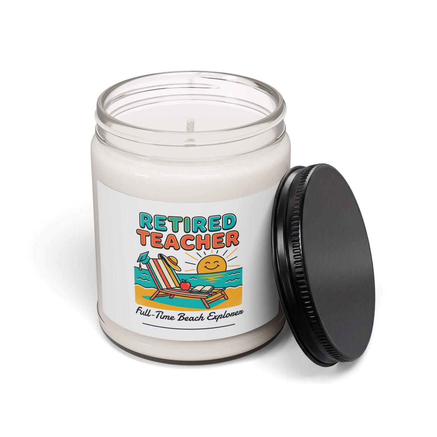 Retired Teacher Candle | Scented Soy 9oz, Beach Retirement