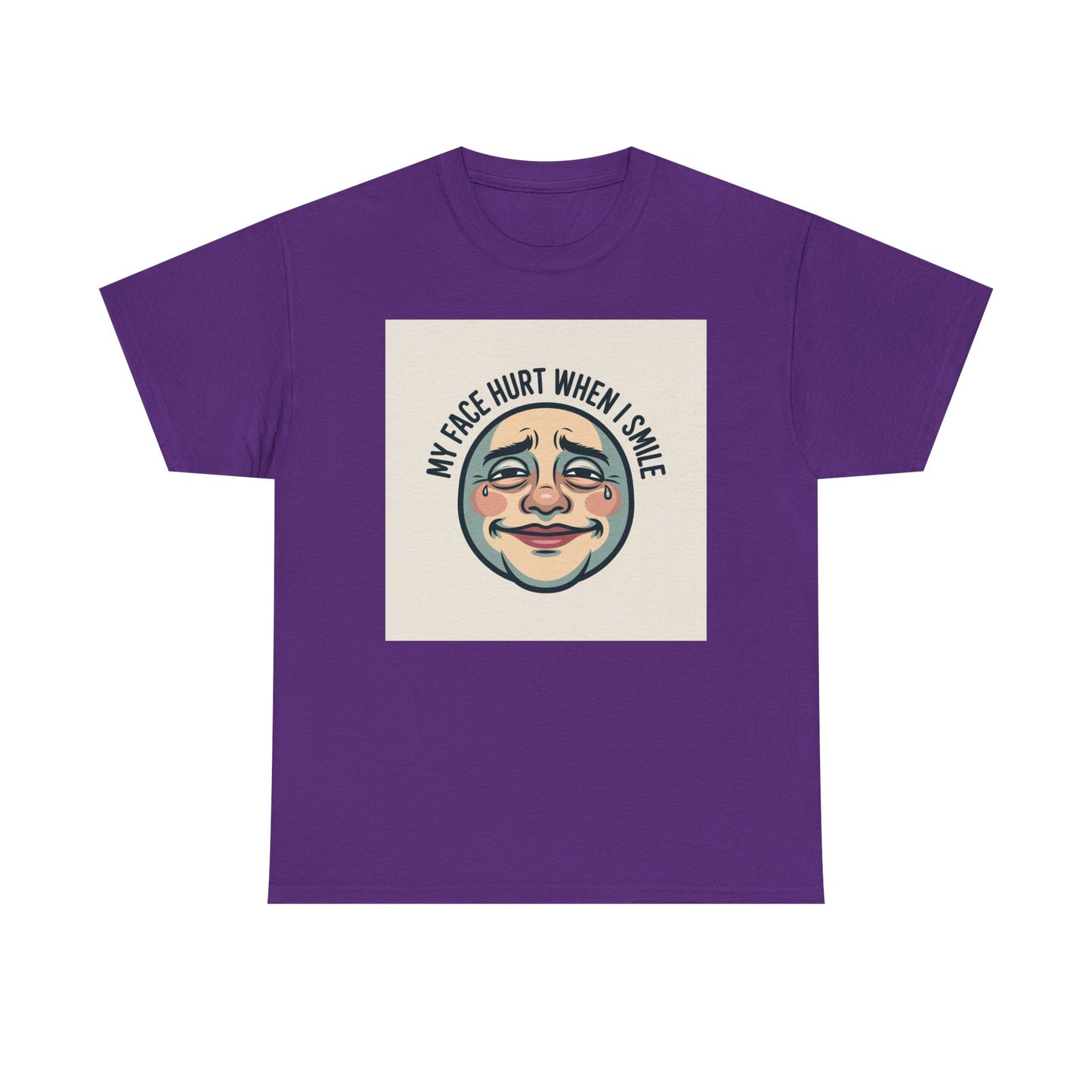 Graphic Tee — “My Face Hurt When I Smile” Vintage Sad Clown Laughing Design