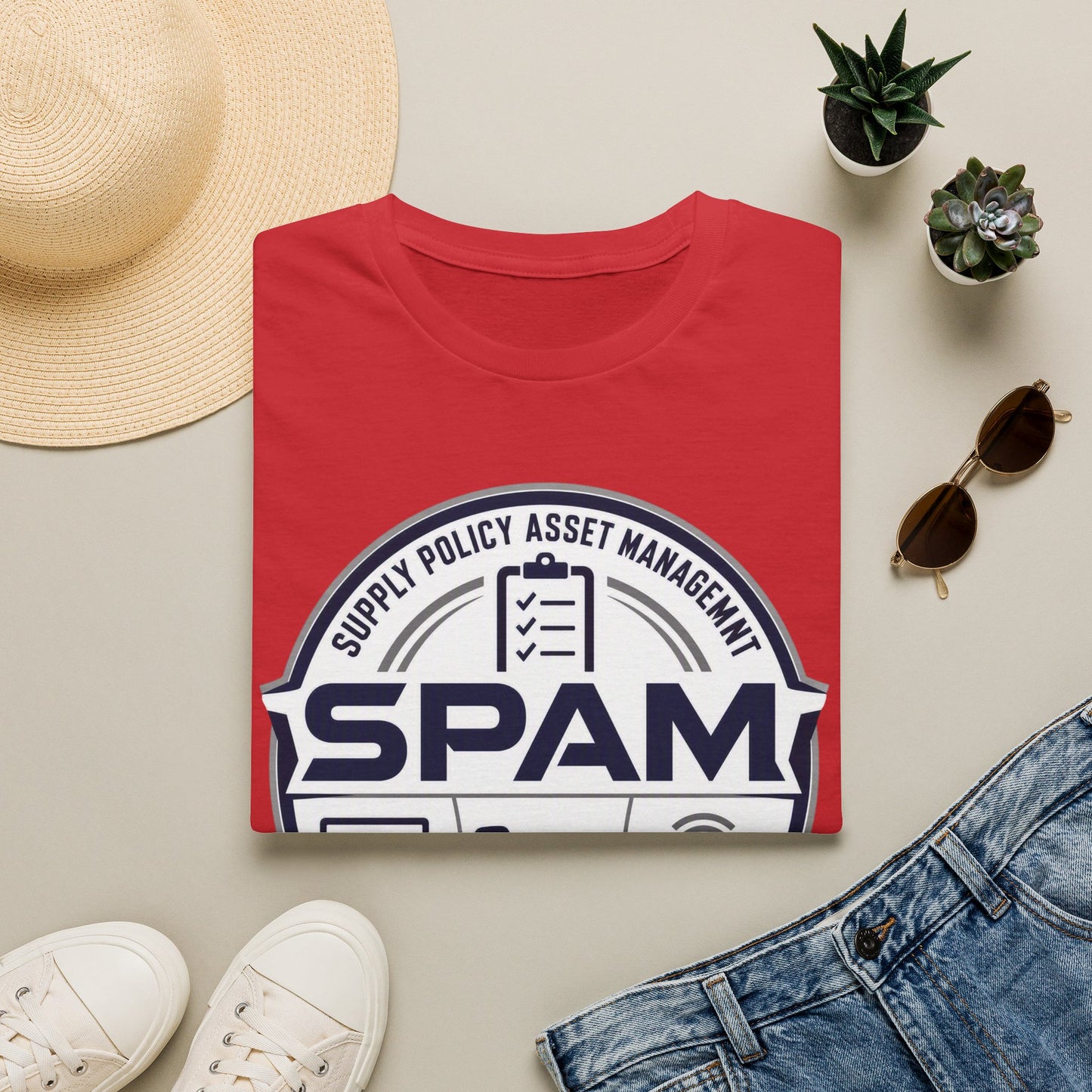 SPAM Supply Policy Asset Management T-Shirt — Logistics/ IT / Admin Graphic Tee