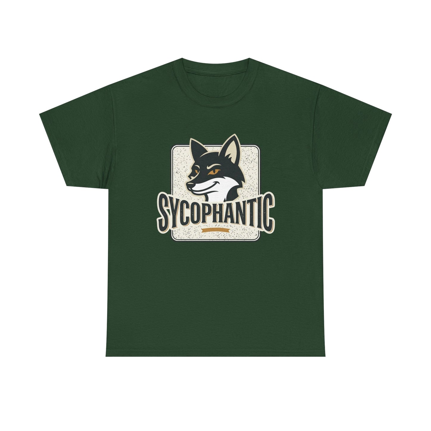 Sycophantic Fox Graphic Tee — Retro Animal Logo T-Shirt