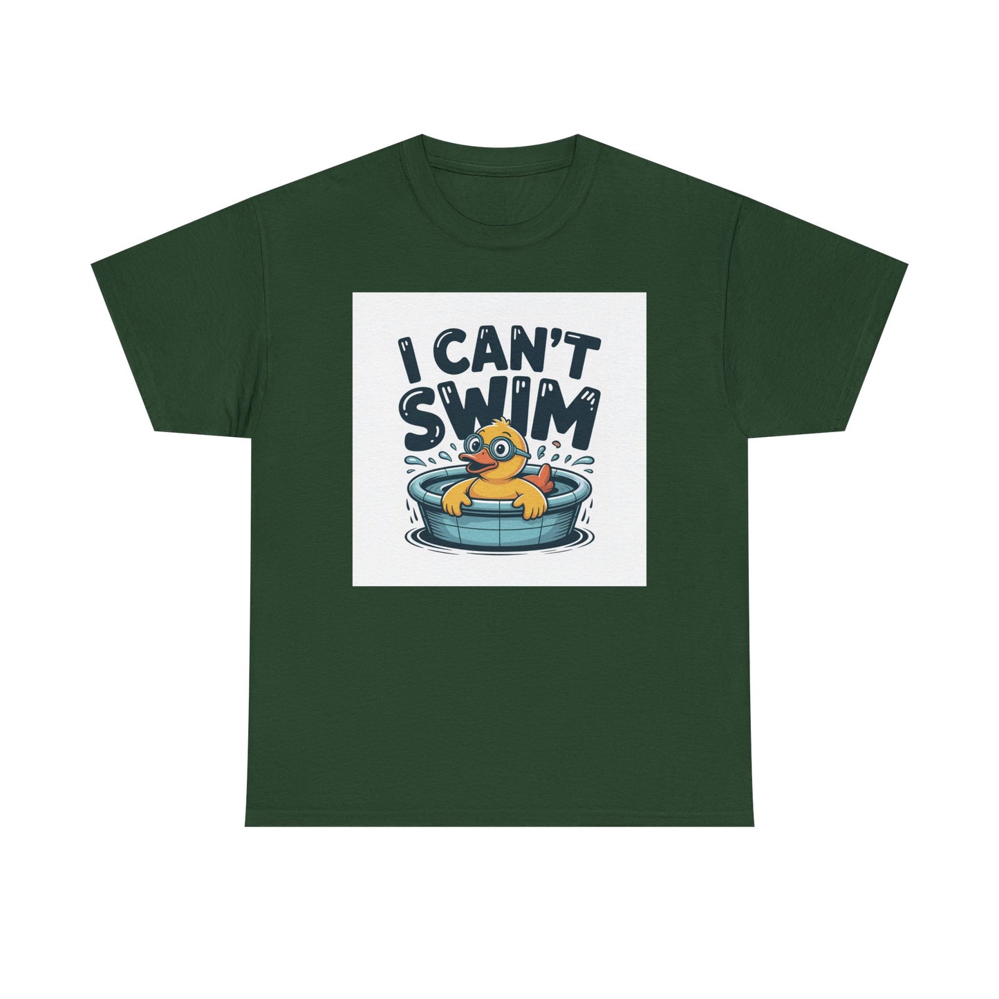 I Can't Swim Duck T-Shirt — Cute Funny Pool Float Graphic Tee