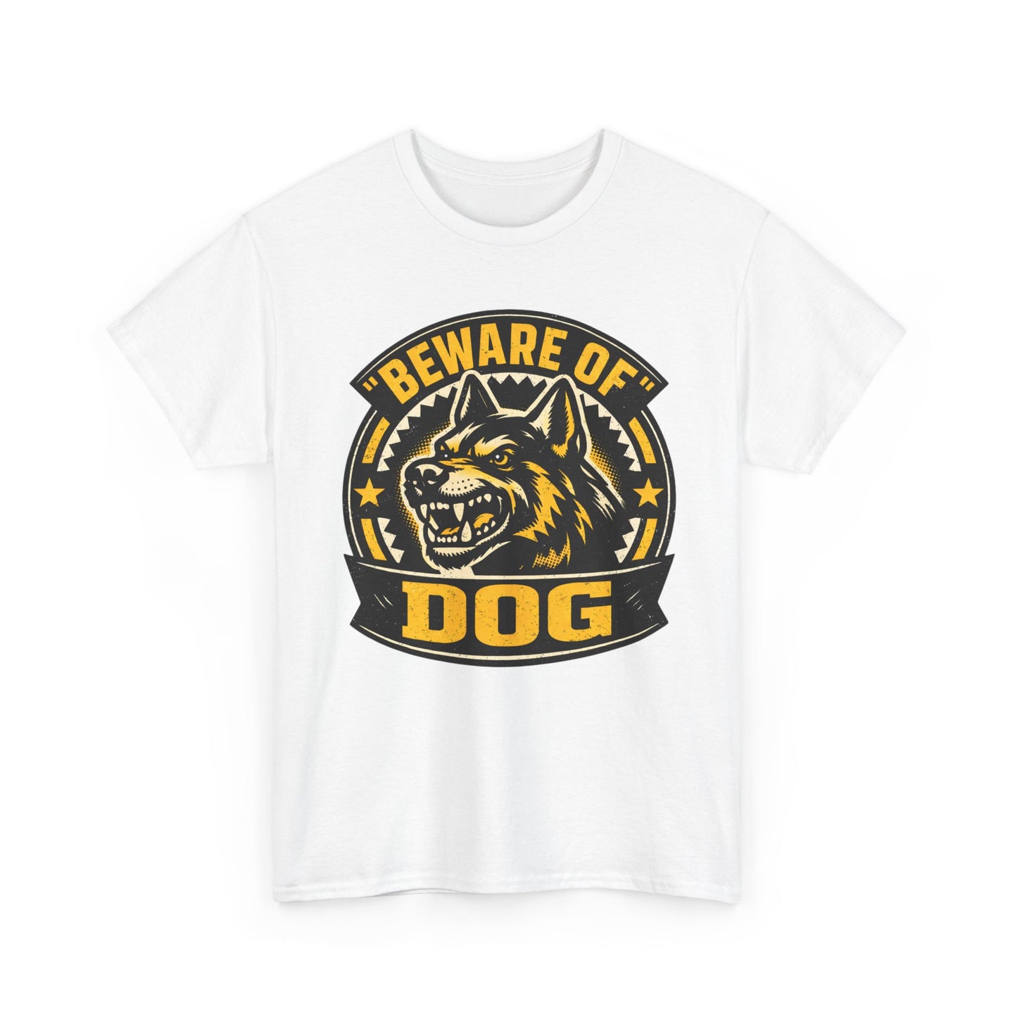 Beware of Dog T-Shirt — Retro Aggressive Dog Warning Graphic Tee Printify