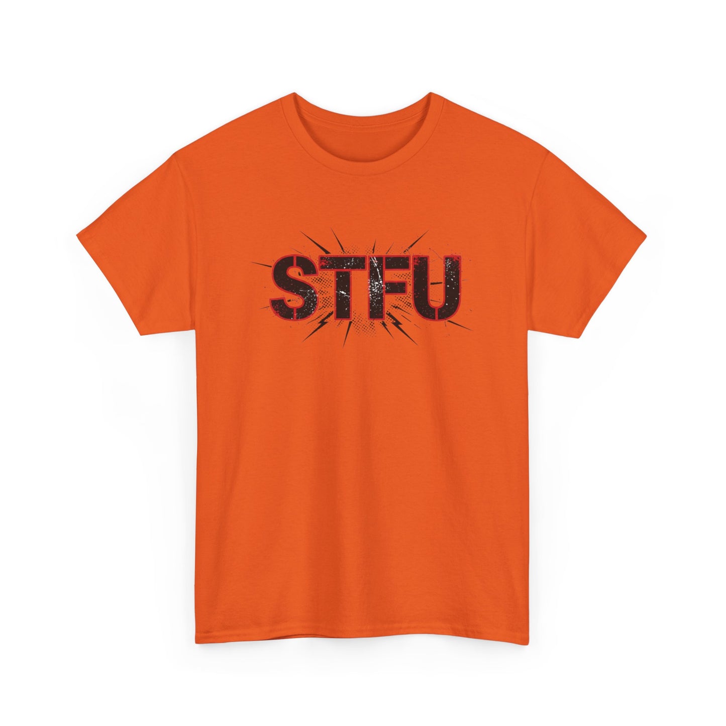 STFU Graphic Tee — Bold Distressed Text Shirt for Statement Style Printify