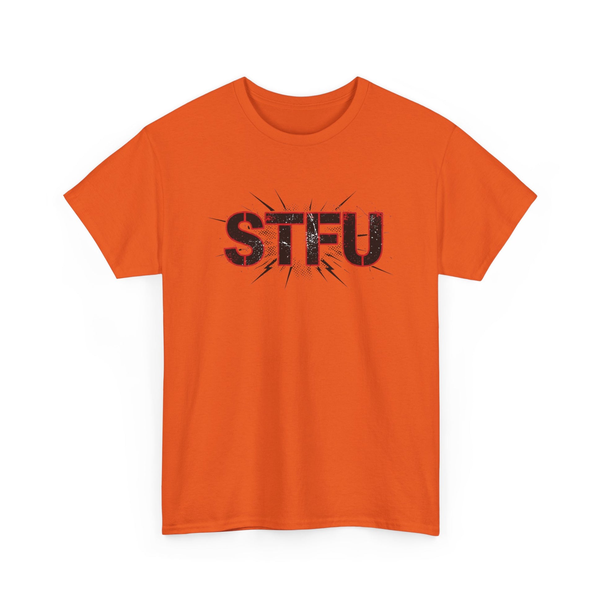 STFU Graphic Tee — Bold Distressed Text Shirt for Statement Style Printify