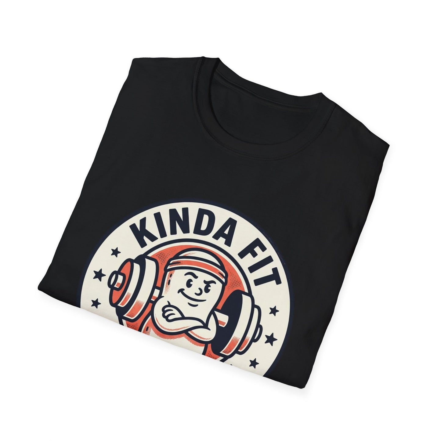 Kinda Fit Sorta Fat Funny Gym T-Shirt — Humorous Weightlifting Tee