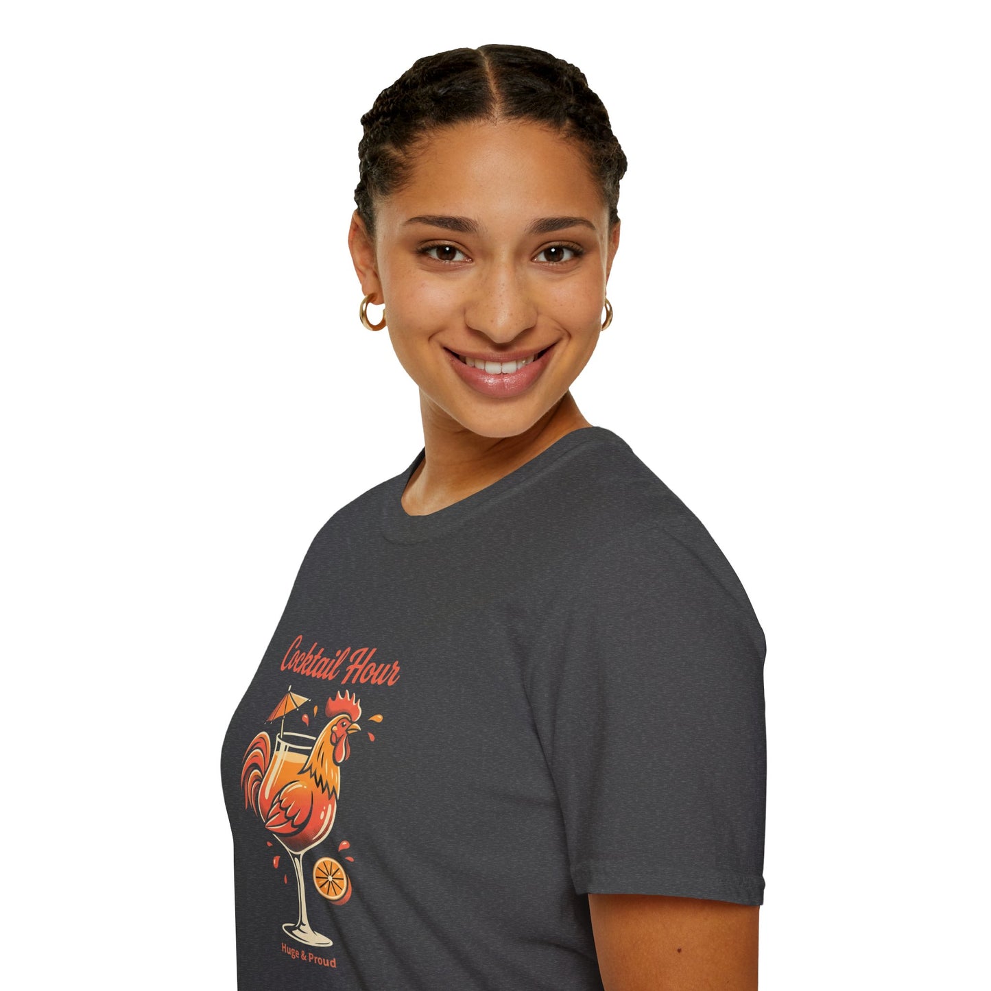 Cocktail Hour Rooster T-Shirt — Funny Bar & Happy Hour Graphic Tee