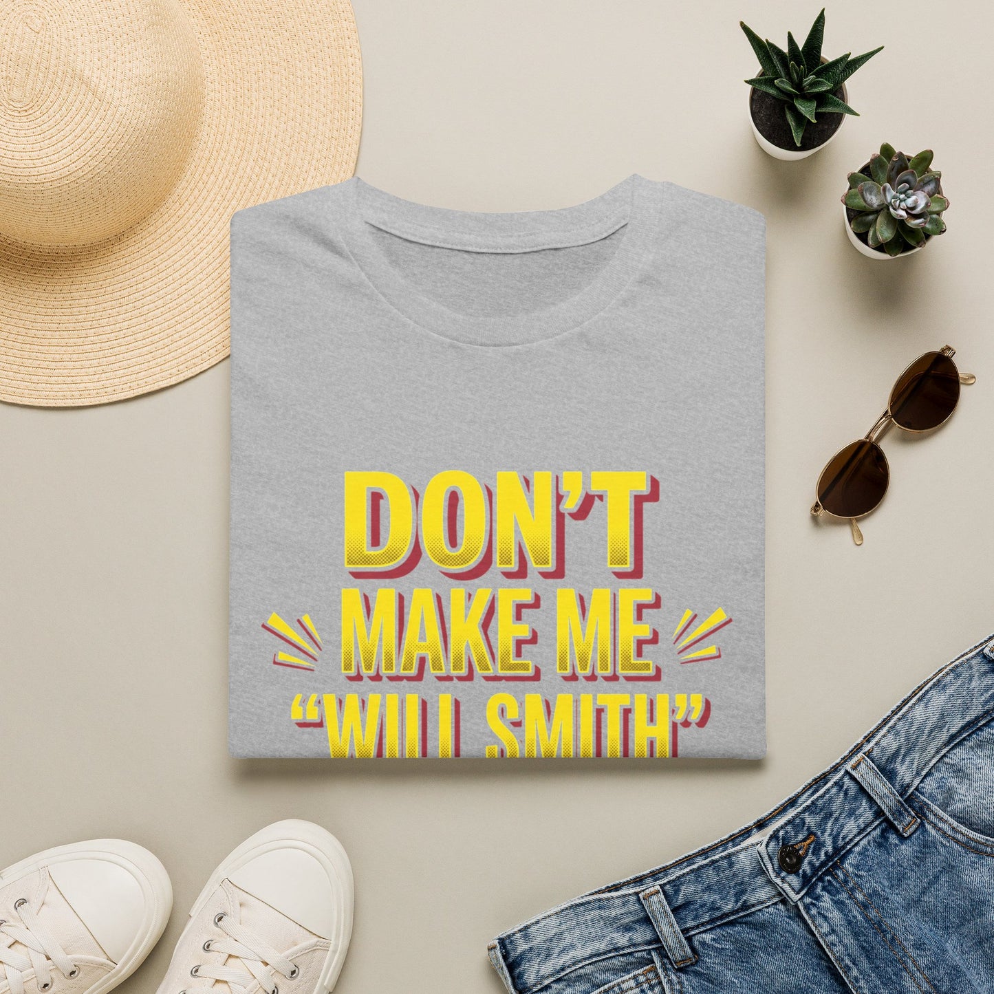 Don't Make Me "Will Smith" T-Shirt — Bold Yellow Graphic Tee