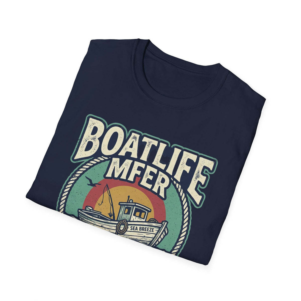 Boat Life T-Shirt – Vintage Fishing Boat Graphic 'Boat Life MFER' Tee