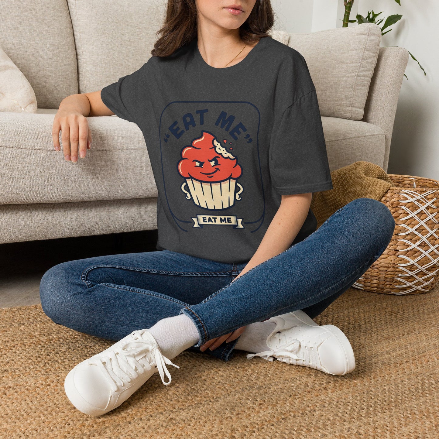 Cupcake Graphic T-Shirt — "Eat Me" Retro Dessert Tee