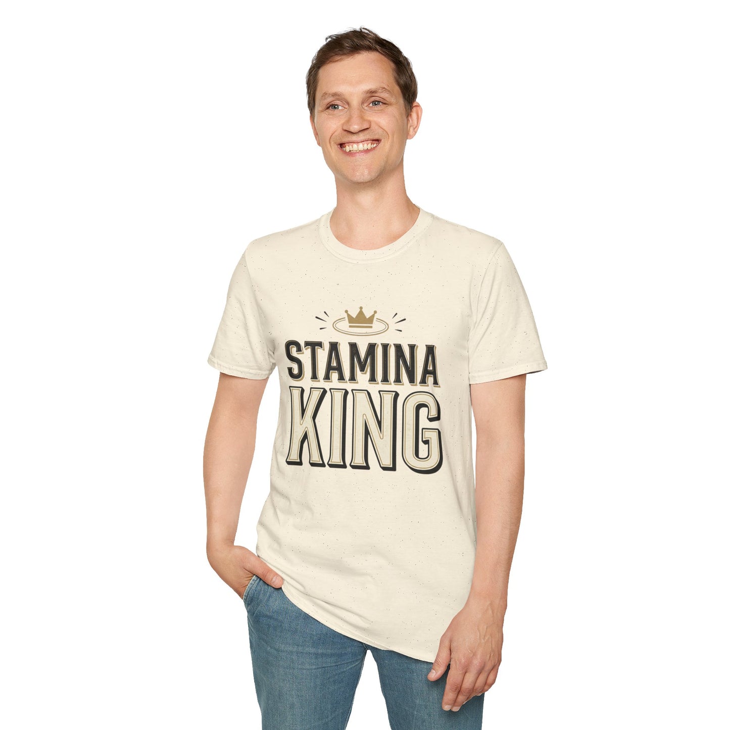 Stamina King T-Shirt — Bold Crown Fitness Tee for Workout Motivation