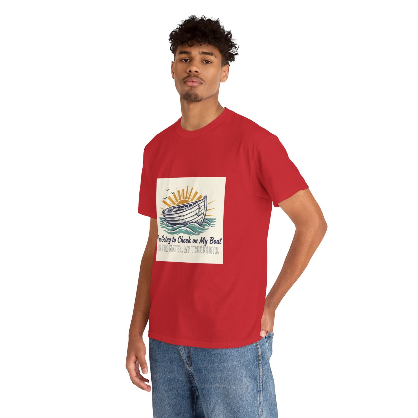 Boat T-Shirt — "I'm Going to Check on My Boat" Vintage Nautical Tee