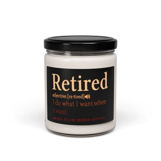 Retired Definition Scented Soy Candle — 9oz Funny Retirement Gift